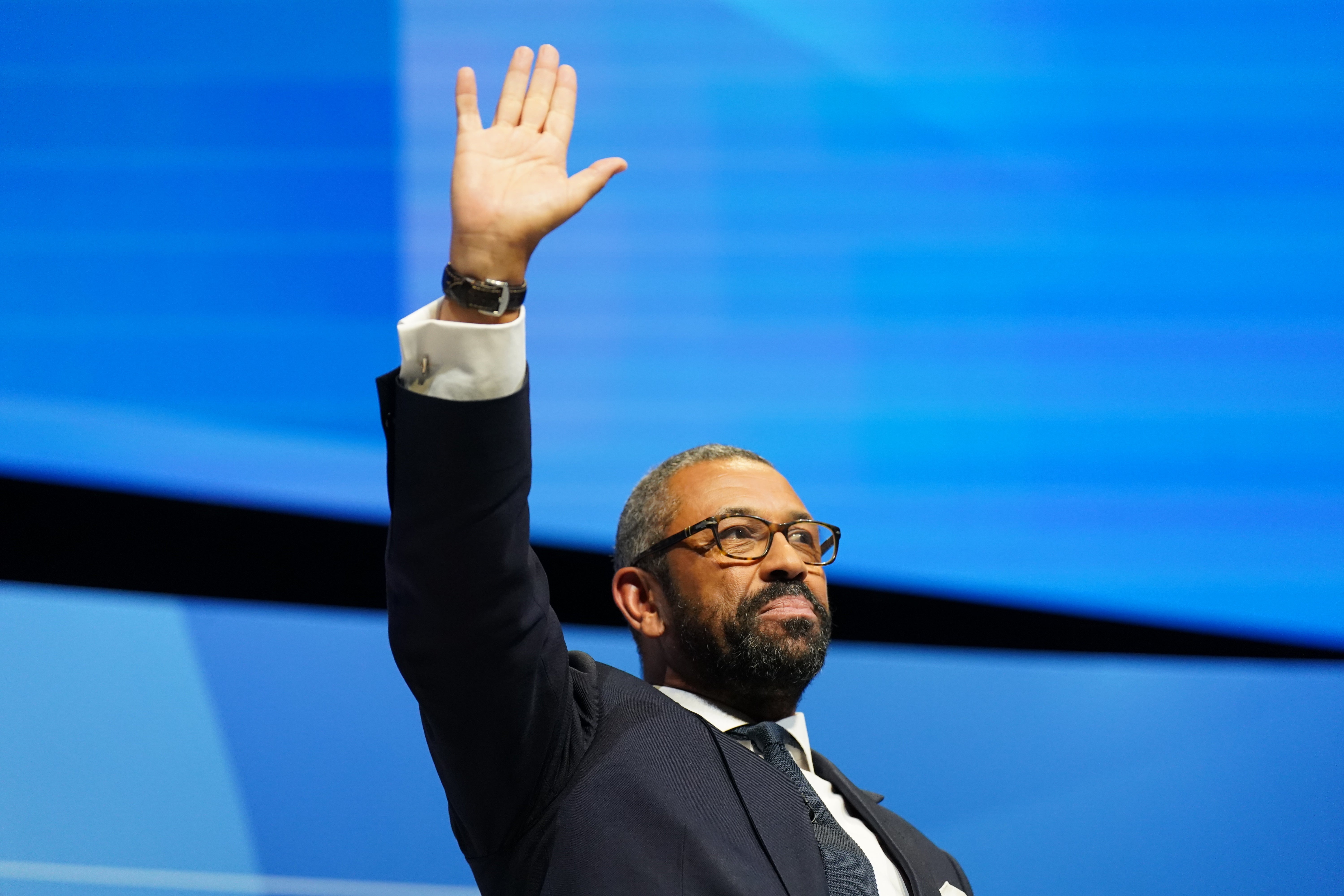 Shadow home secretary James Cleverly had a surprise exit from the contest (Stefan Rousseau/PA)