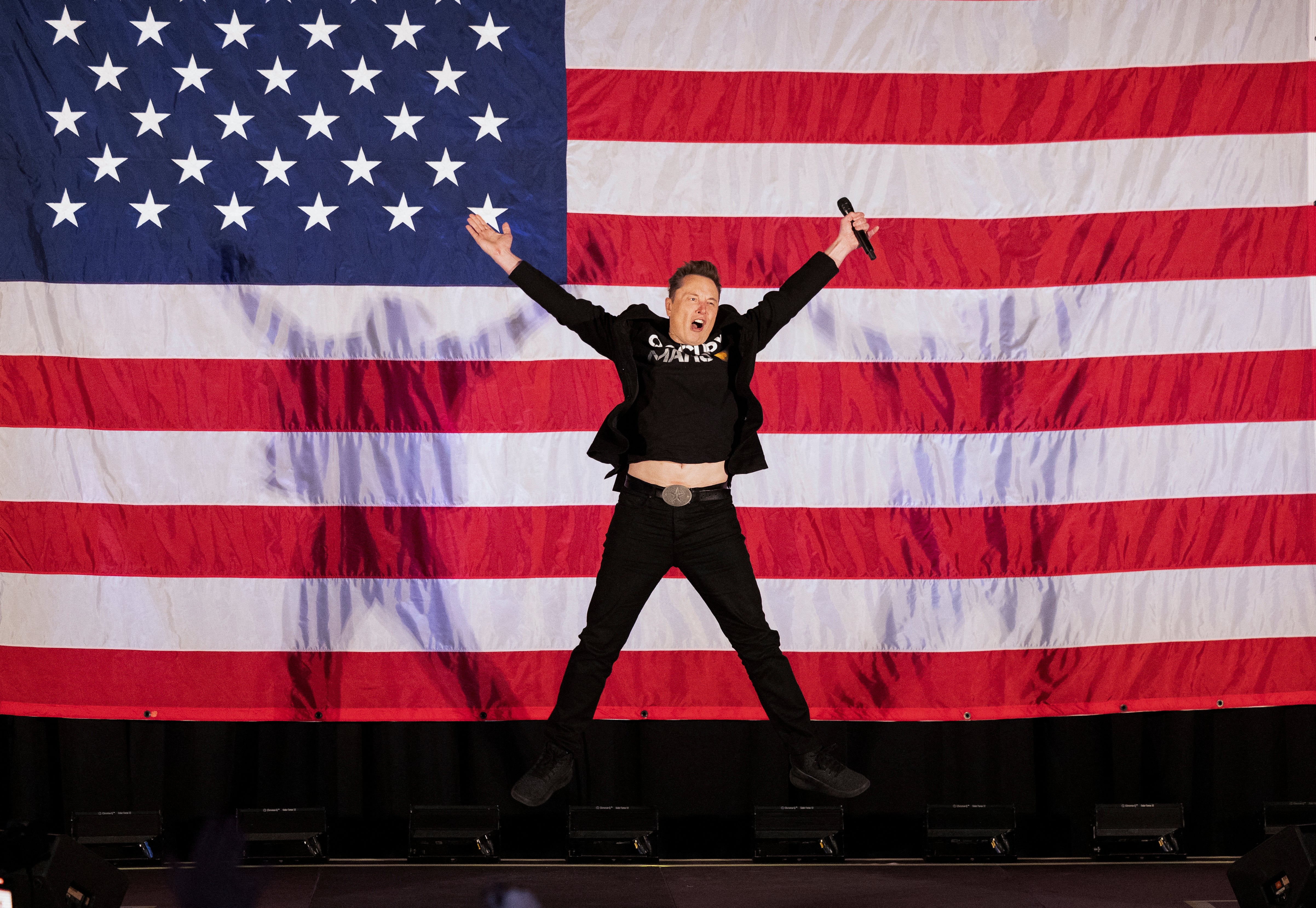 Elon Musk, pictured campaigning in Pittsburgh on Oct. 20, pumped at least $75 million into Donald Trump's presidential campaign, according to federal campaign finance records.