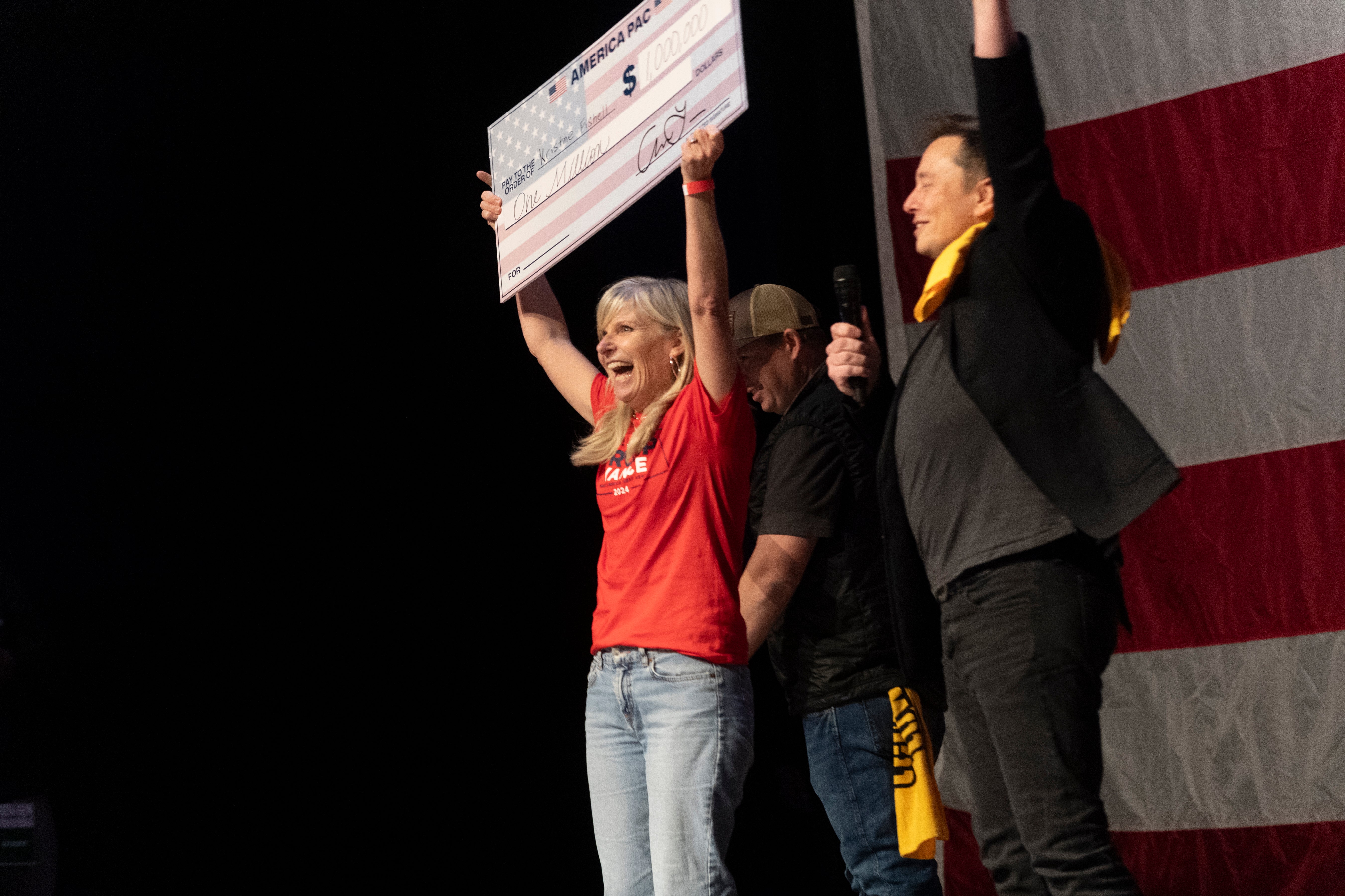 Kristine Fishell won a $1 million prize in Pennsylvania on October 20 after signing a petition from Elon Musk's America PAC