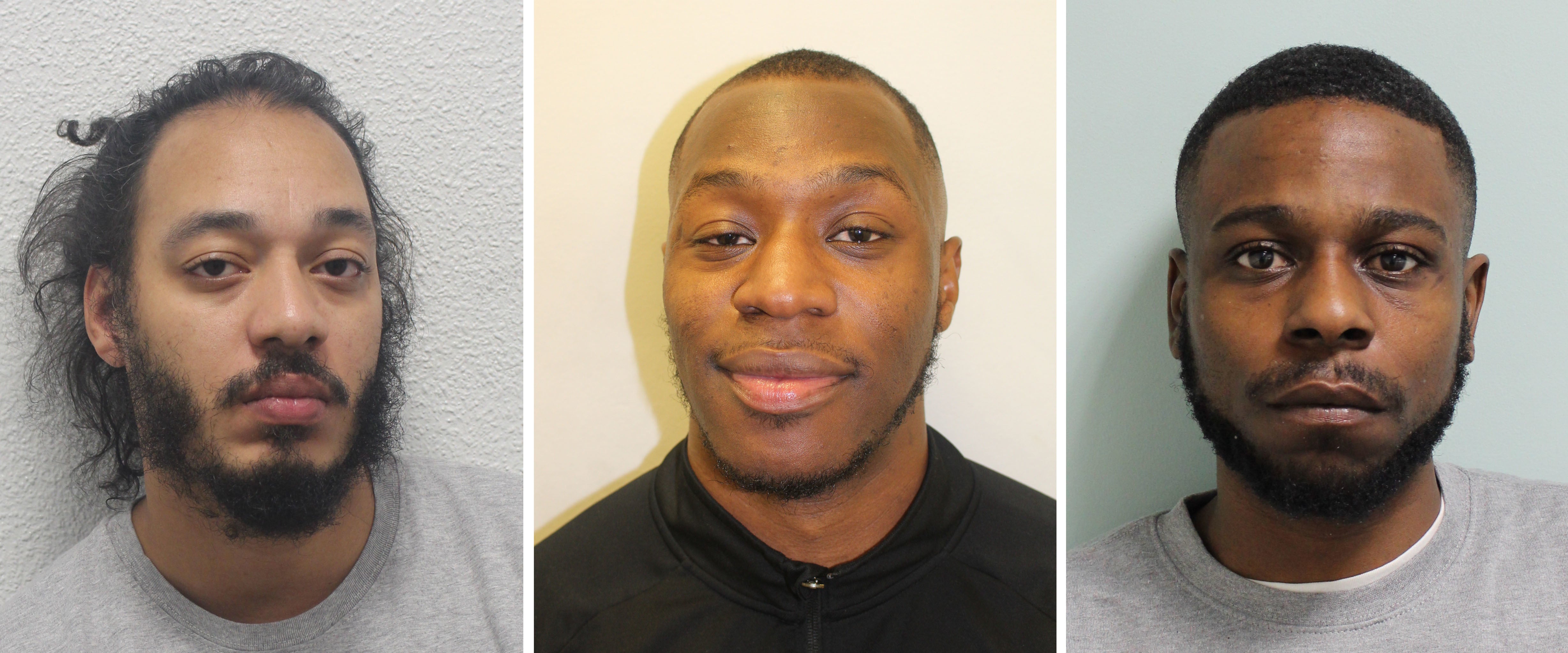 (L-R) Shemiah Bell, Marcus Pottinger and Connel Bamgboye, were jailed for their part in a gang nightclub shooting attributed to Chris Kaba