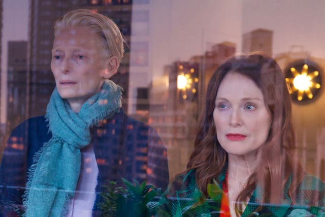 <p>Tilda Swinton and Julianne Moore in ‘The Room Next Door’ </p>