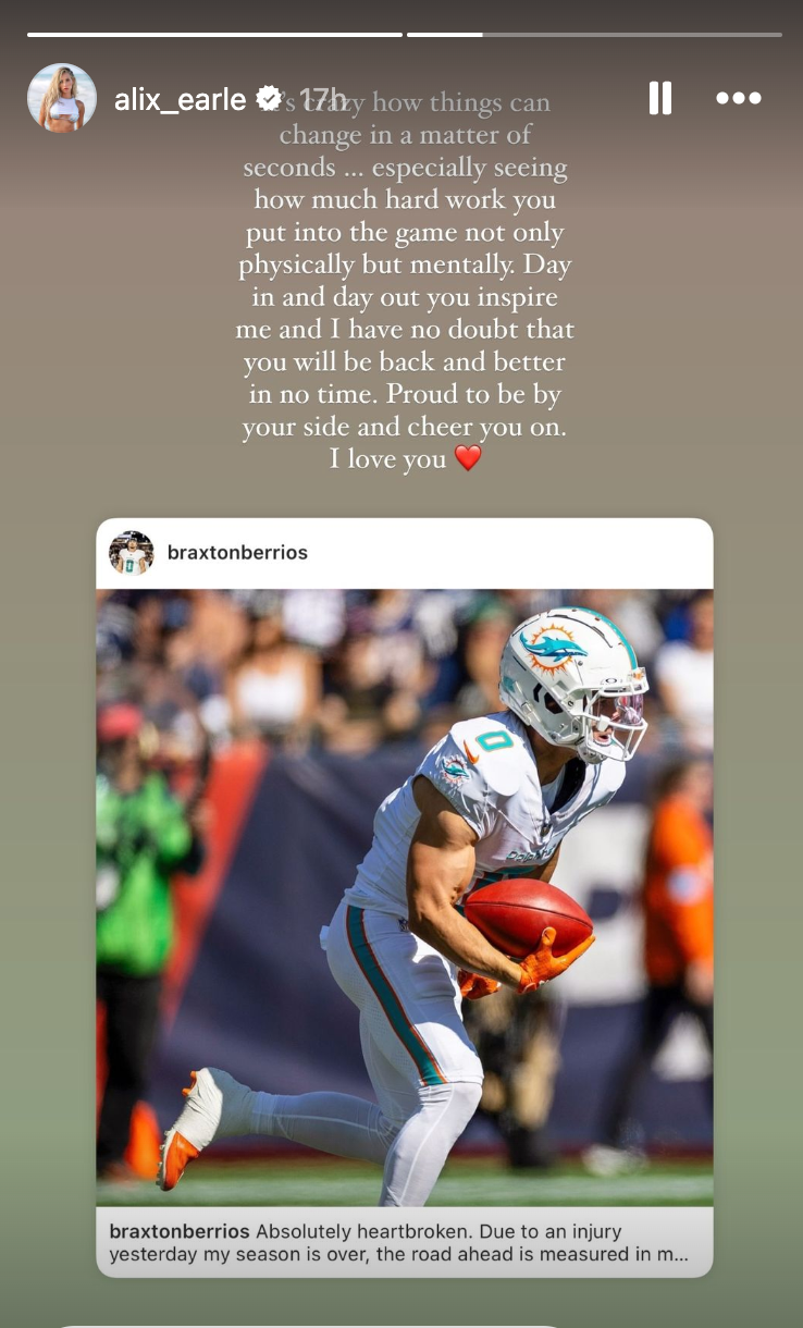 The social media star showed her support for Berrios on Instagram