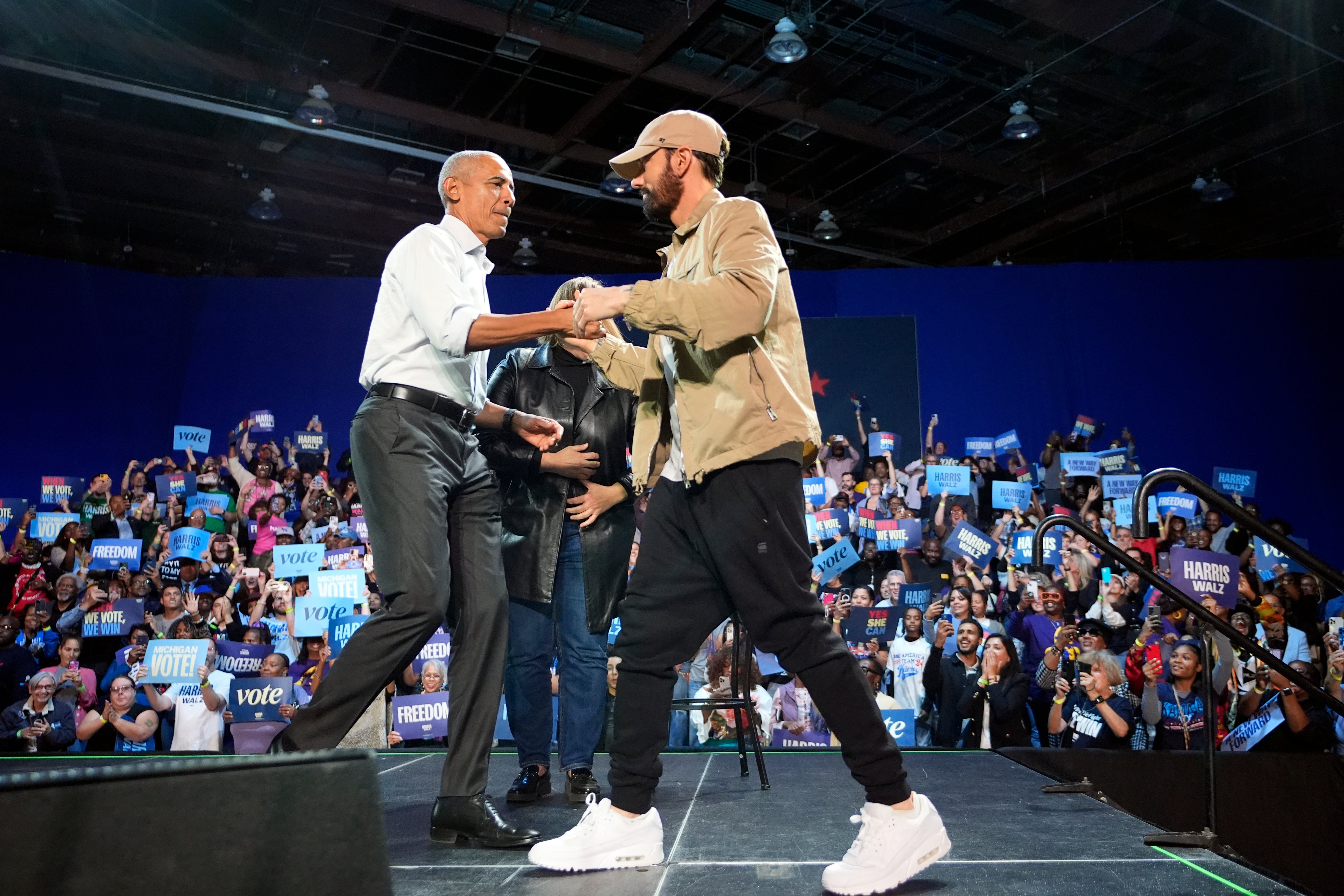 Eminem came out for the Democrats in Detroit