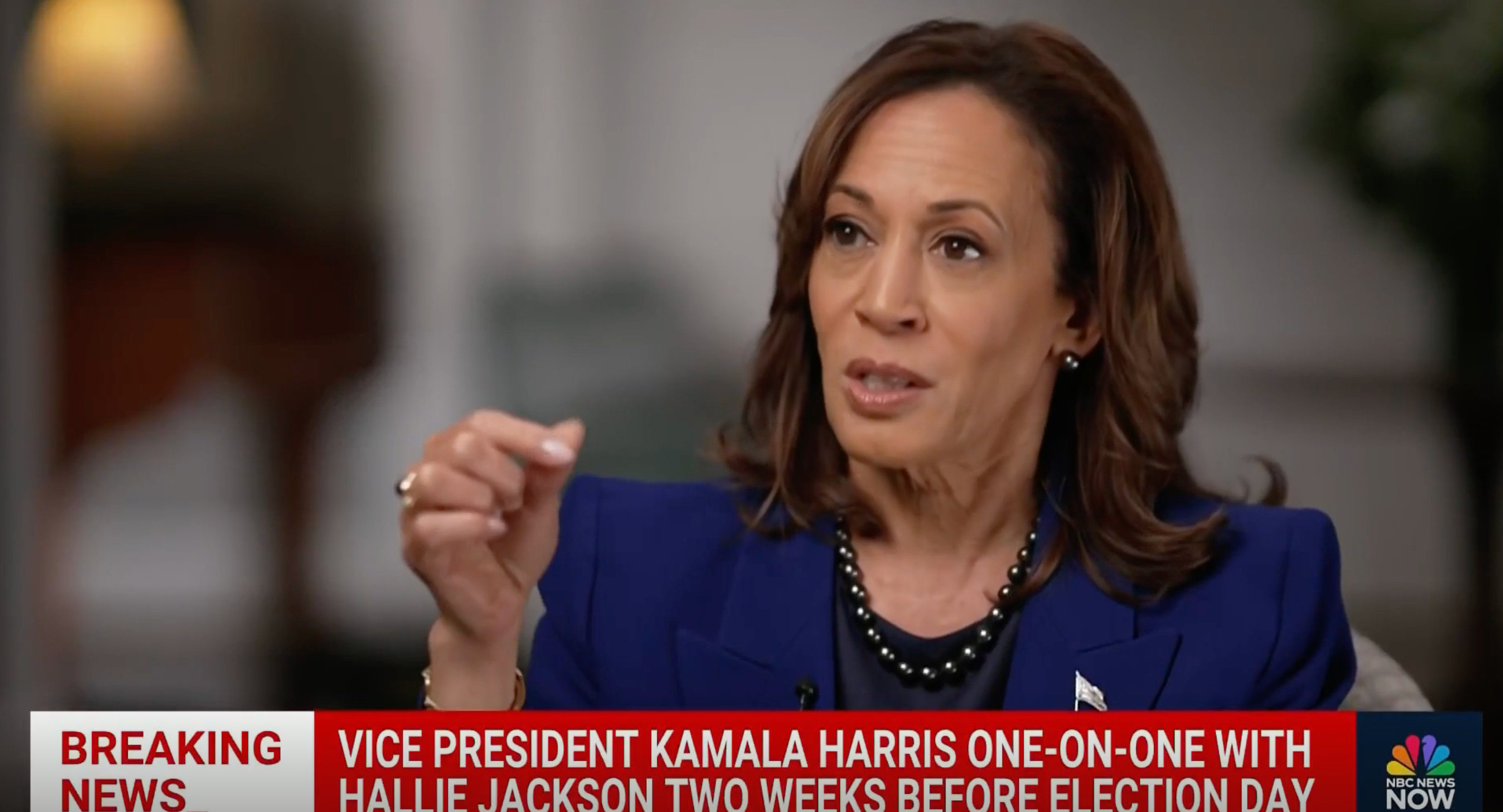 Kamala Harris sat down with NBC News on Tuesday for an interview with Hallie Jackson where she was asked if she would pardon Trump if elected president