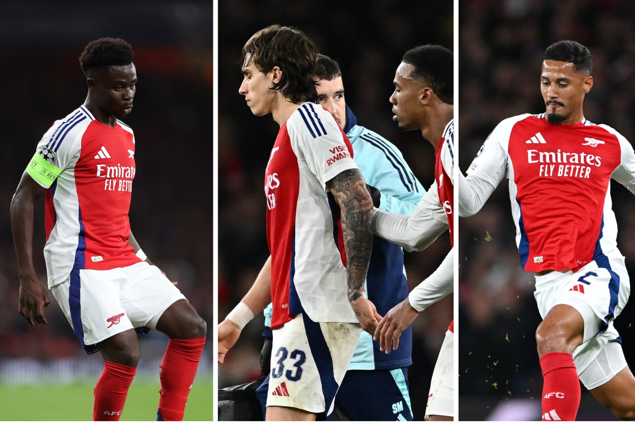 How Arsenal could line up against Liverpool without five first-choice players