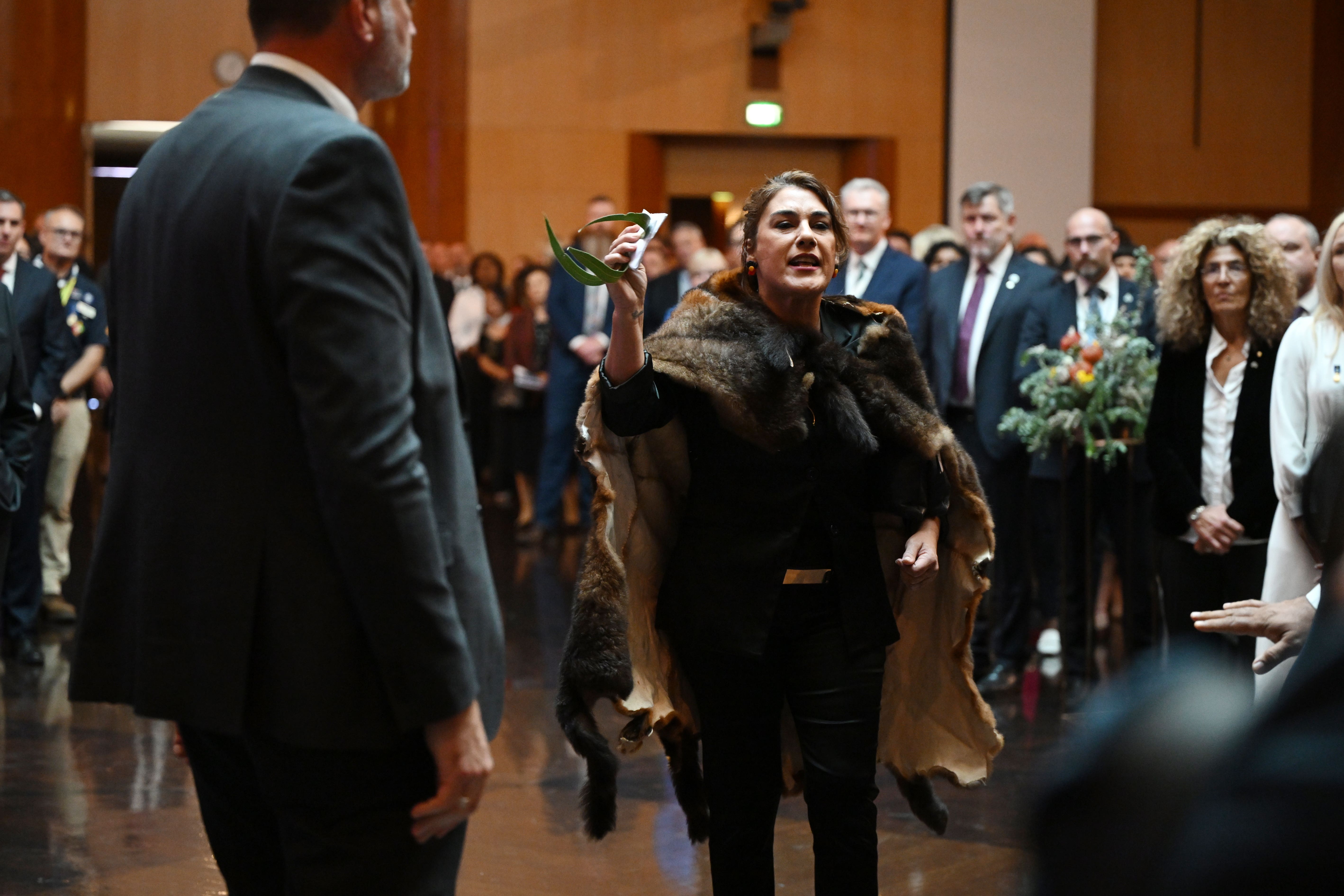 Lidia Thorpe shouted at the King while he visited the Australian Parliament House in Canberra (Victoria Jones/PA)