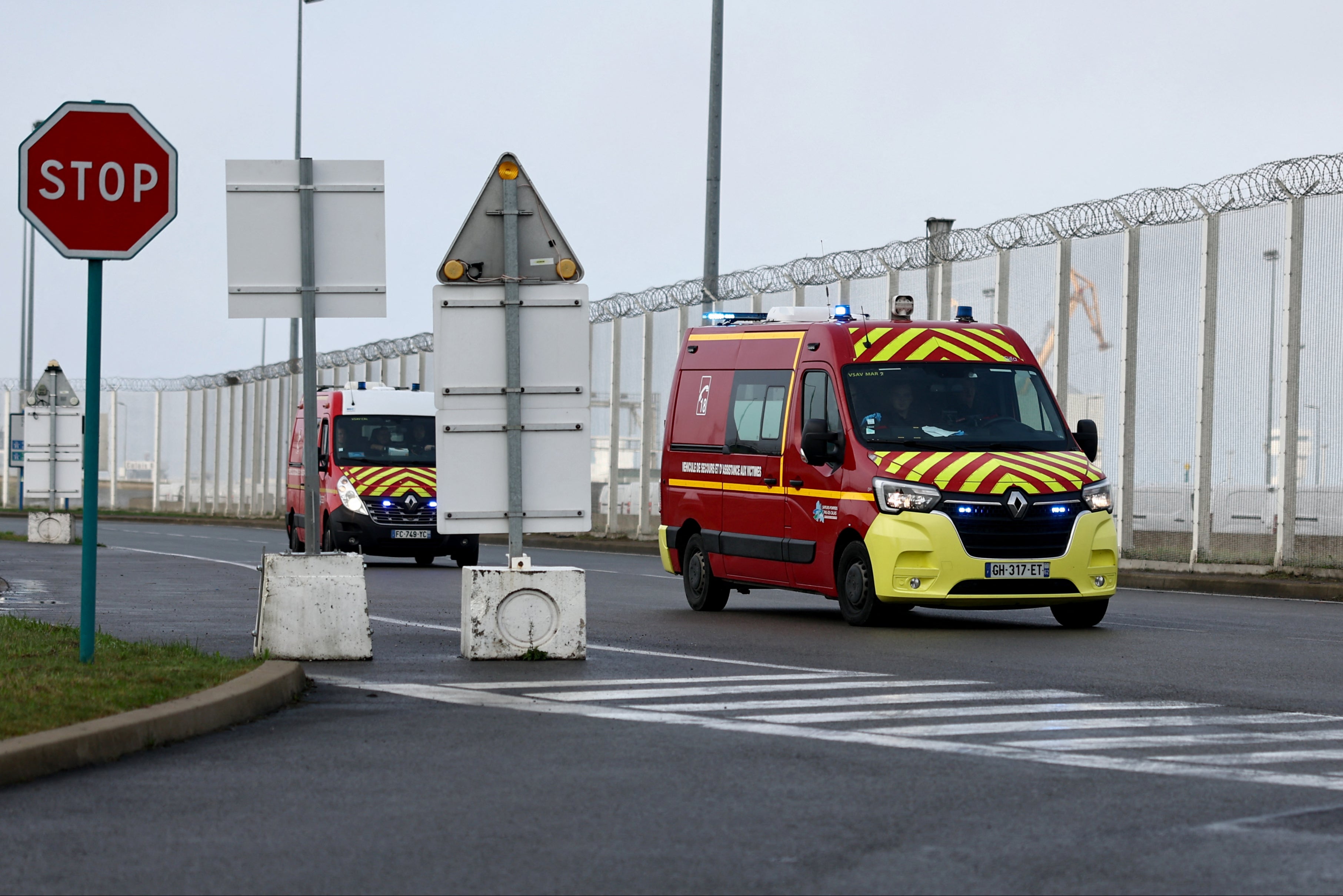 Emergency vehicles at the scene on Wednesday morning