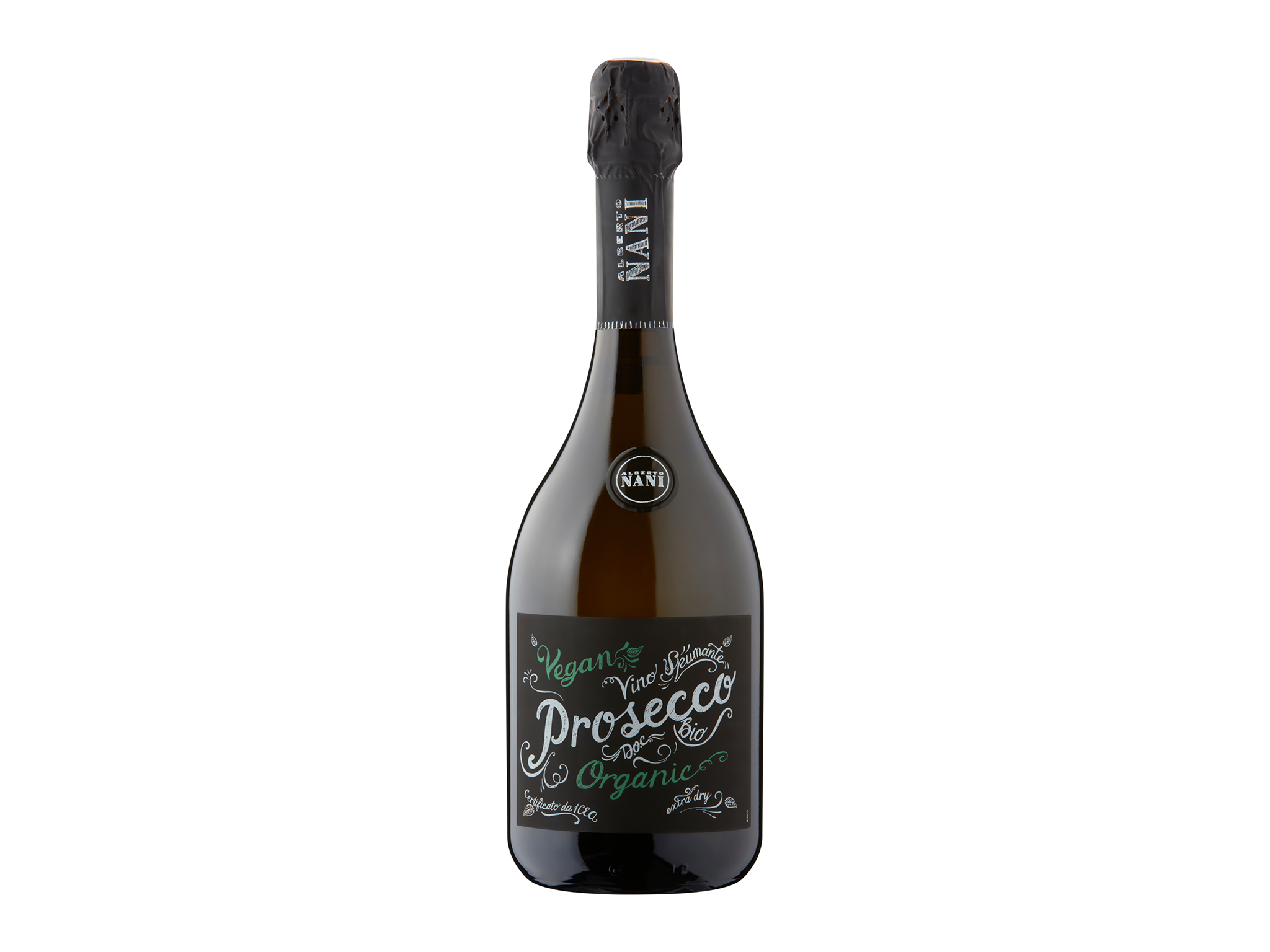 Alberto Nani organic prosecco, extra dry NV, best proseccos