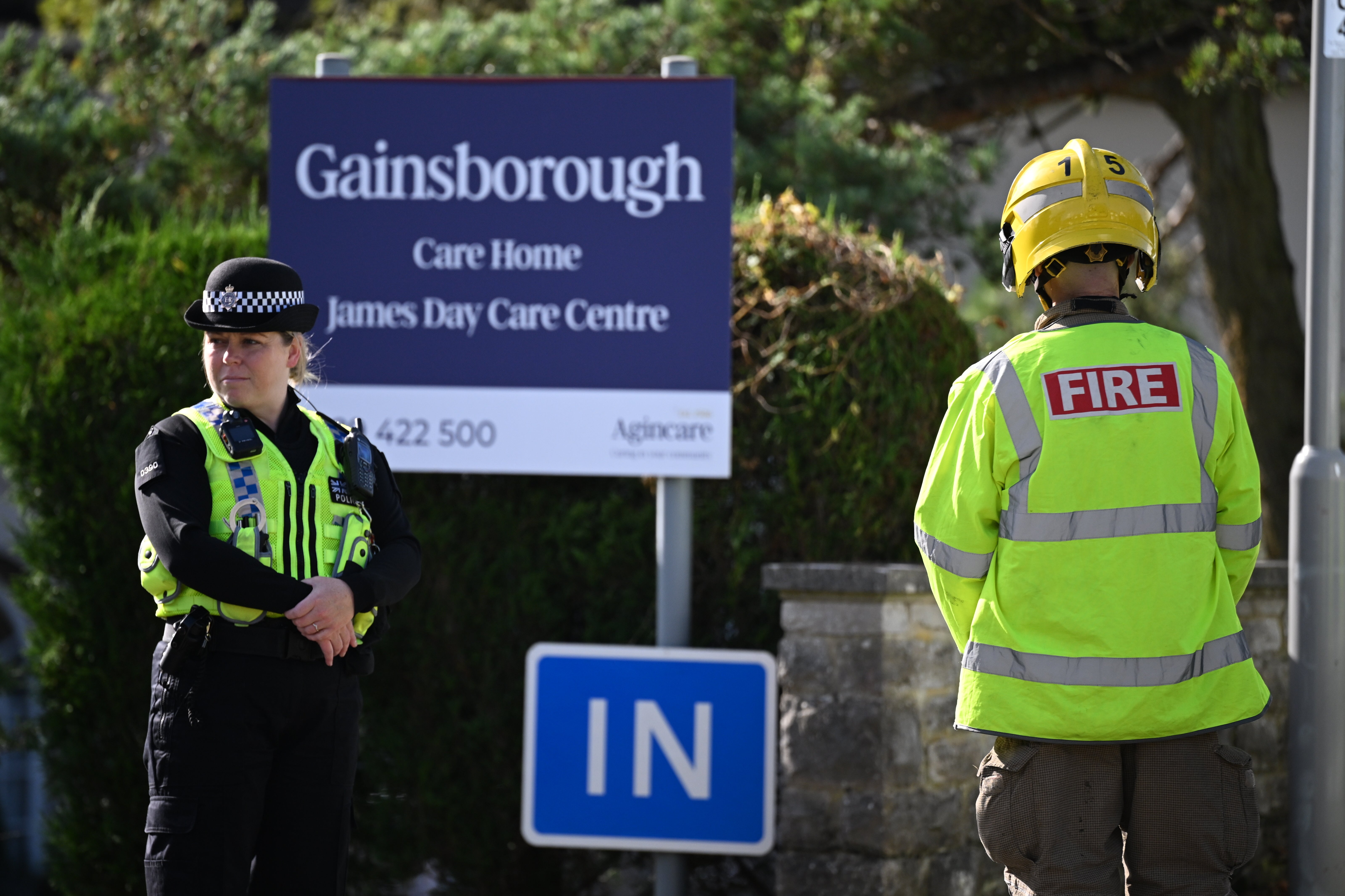 Police, fire and ambulance services on the scene at Gainsborough Care Home