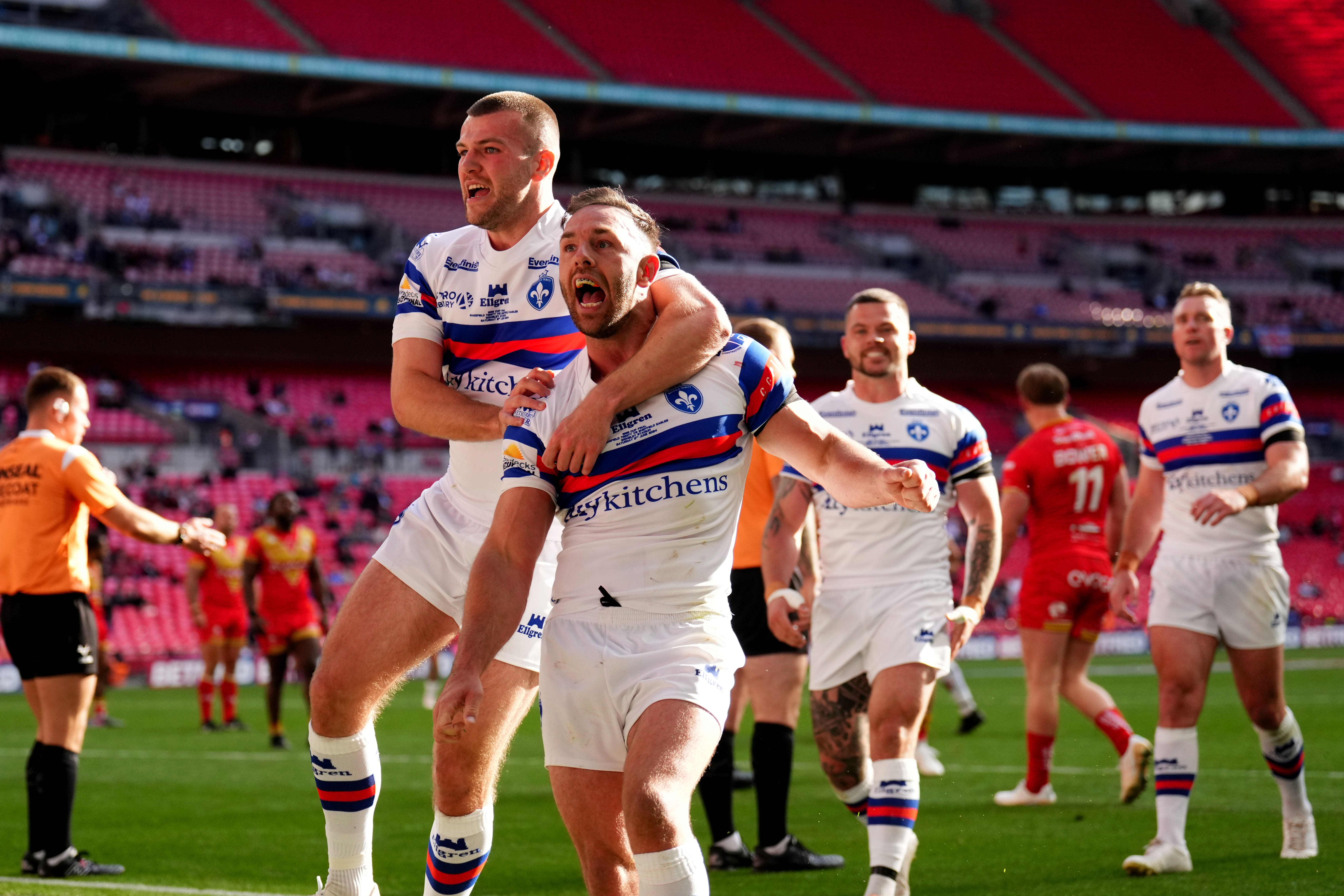 Wakefield are celebrating their return to the Betfred Super League at the first attempt (John Walton/PA)