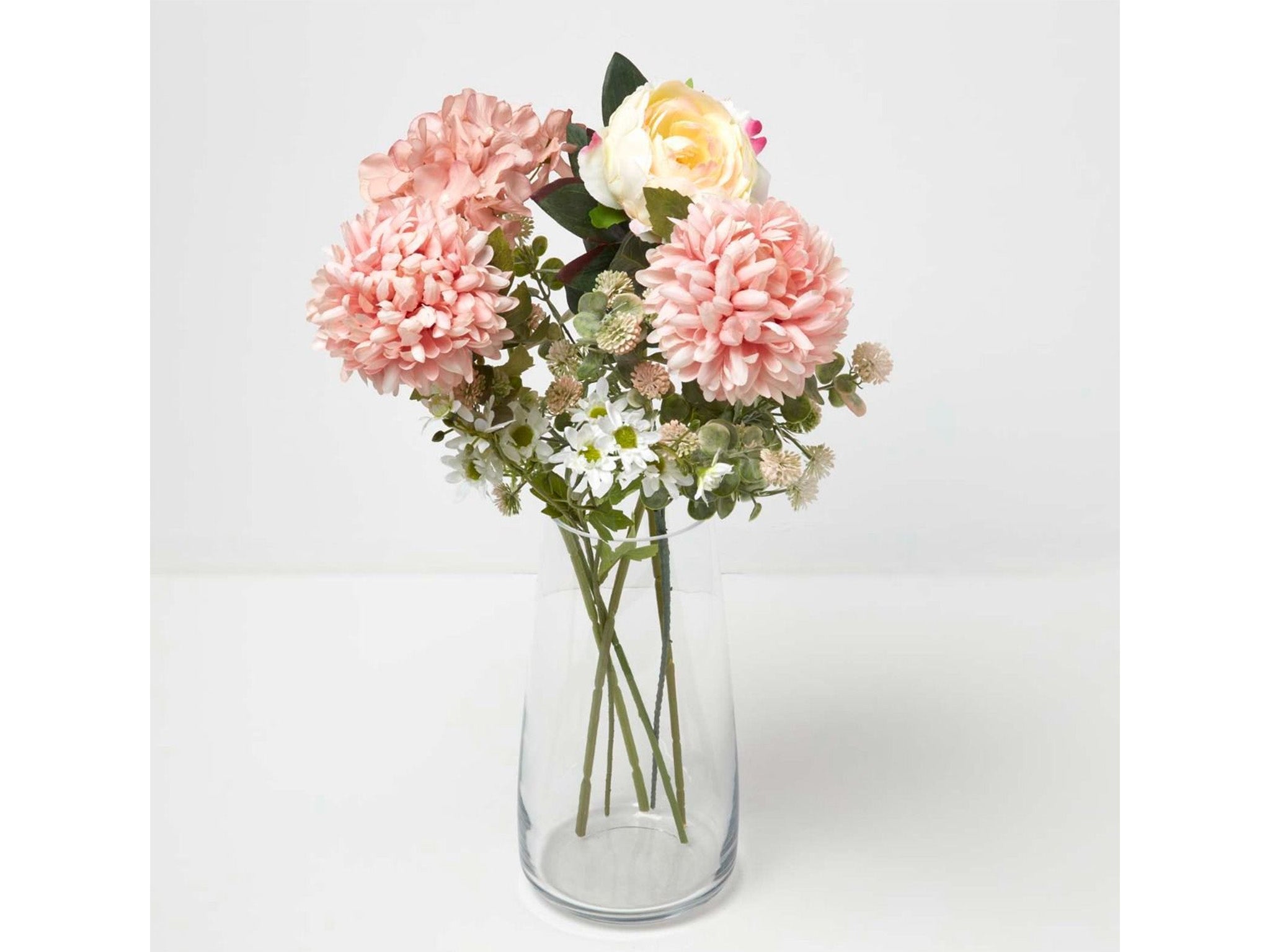 Homescapes artificial pink bouquet of peonies and daisies 