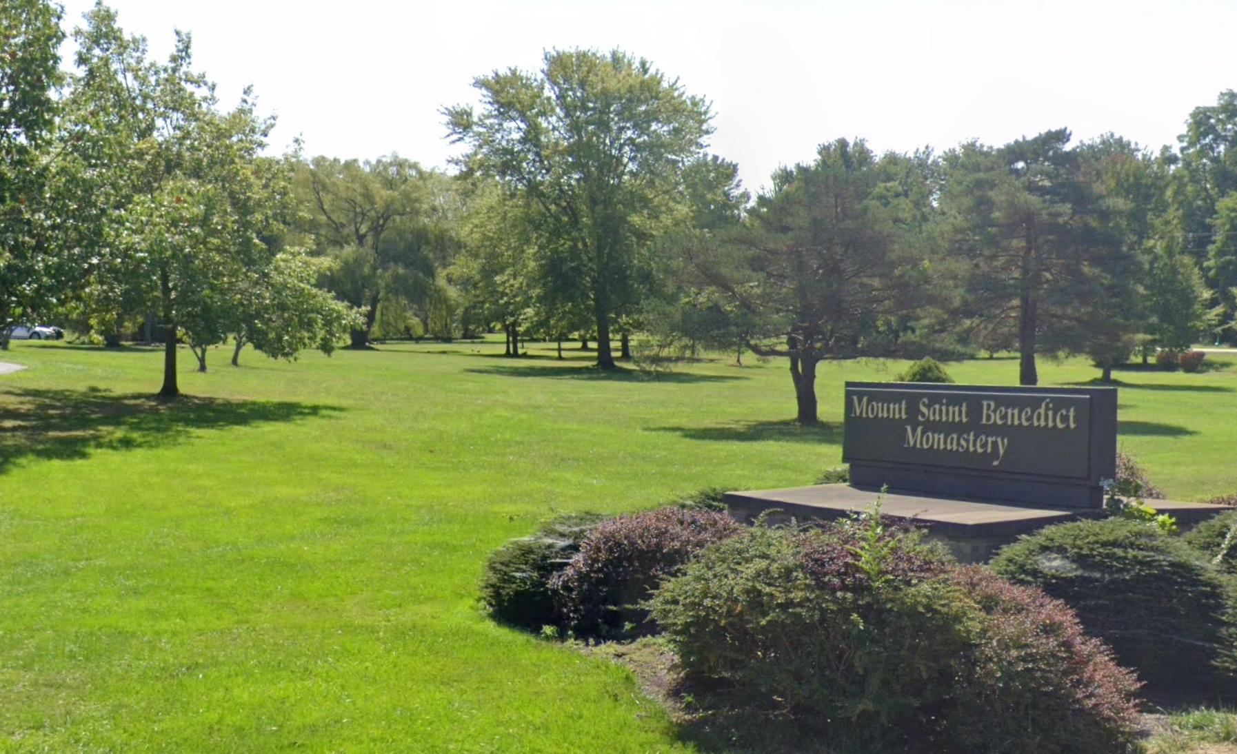 A sign that reads, ‘Mount Saint Benedict Monastery.’ A Pennsylvania GOP canvasser claims that there are 53 voter registration addresses attached to the monastery, but that ‘no one’ lives there — however, the Benedictine Sisters who do call the monastery home are hitting back