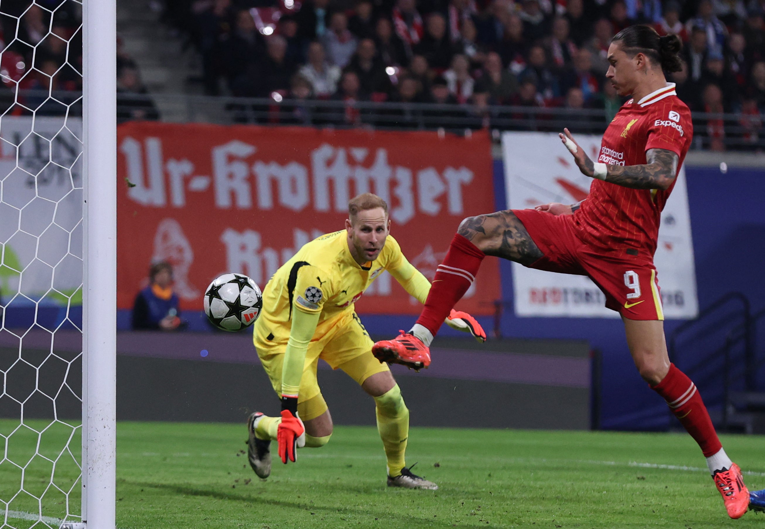 Darwin Nunez scored the only goal against RB Leipzig