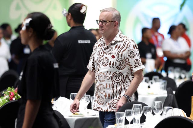 <p>Australian prime minister Anthony Albanese during the Commonwealth Heads of Government Meeting in Apia, Samoa</p>