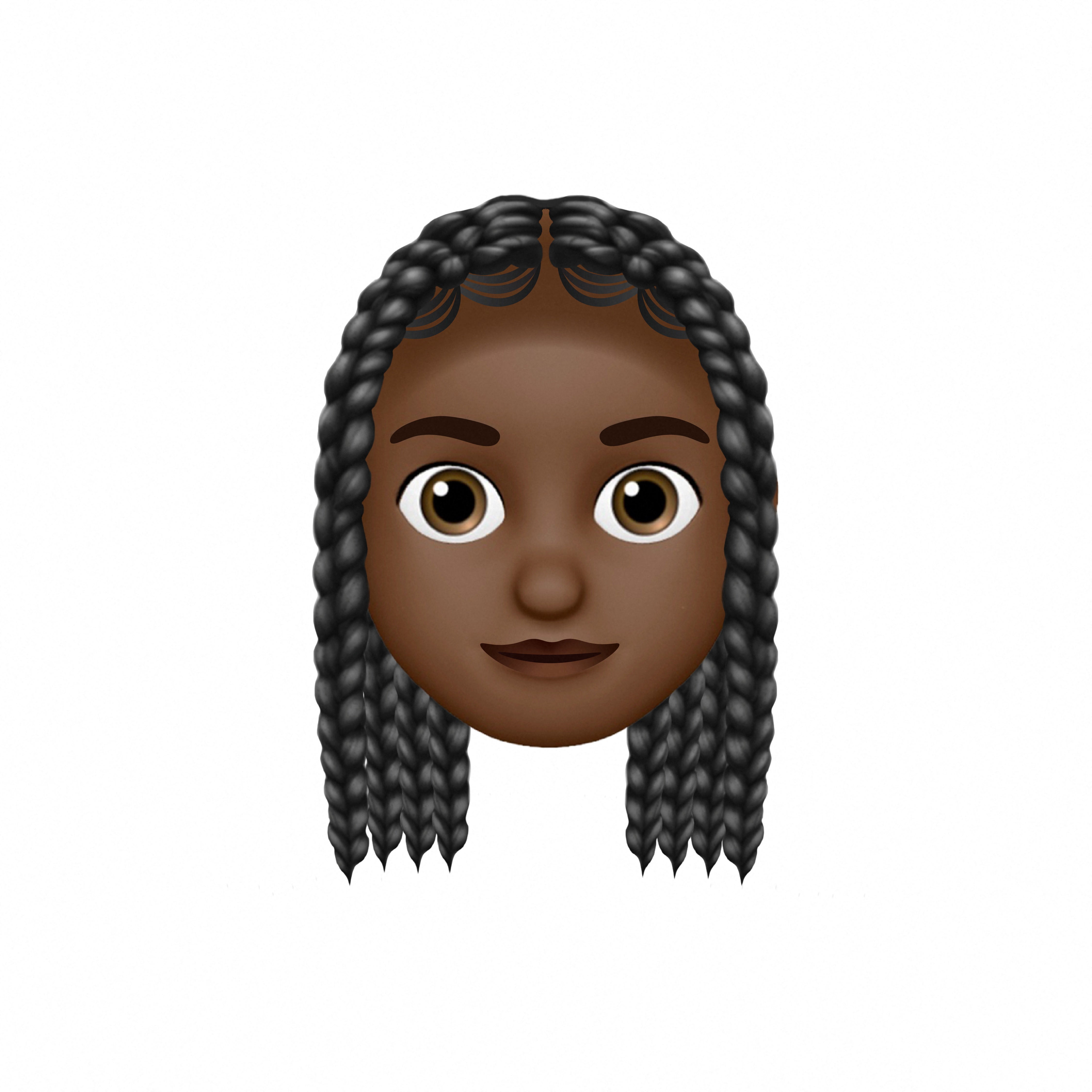 An emoji featuring braids drawn by Rise.365 member Reanna