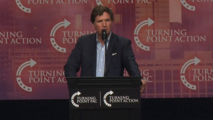 Tucker Carlson’s bizarre speech framed Donald Trump as a father coming to spank his children