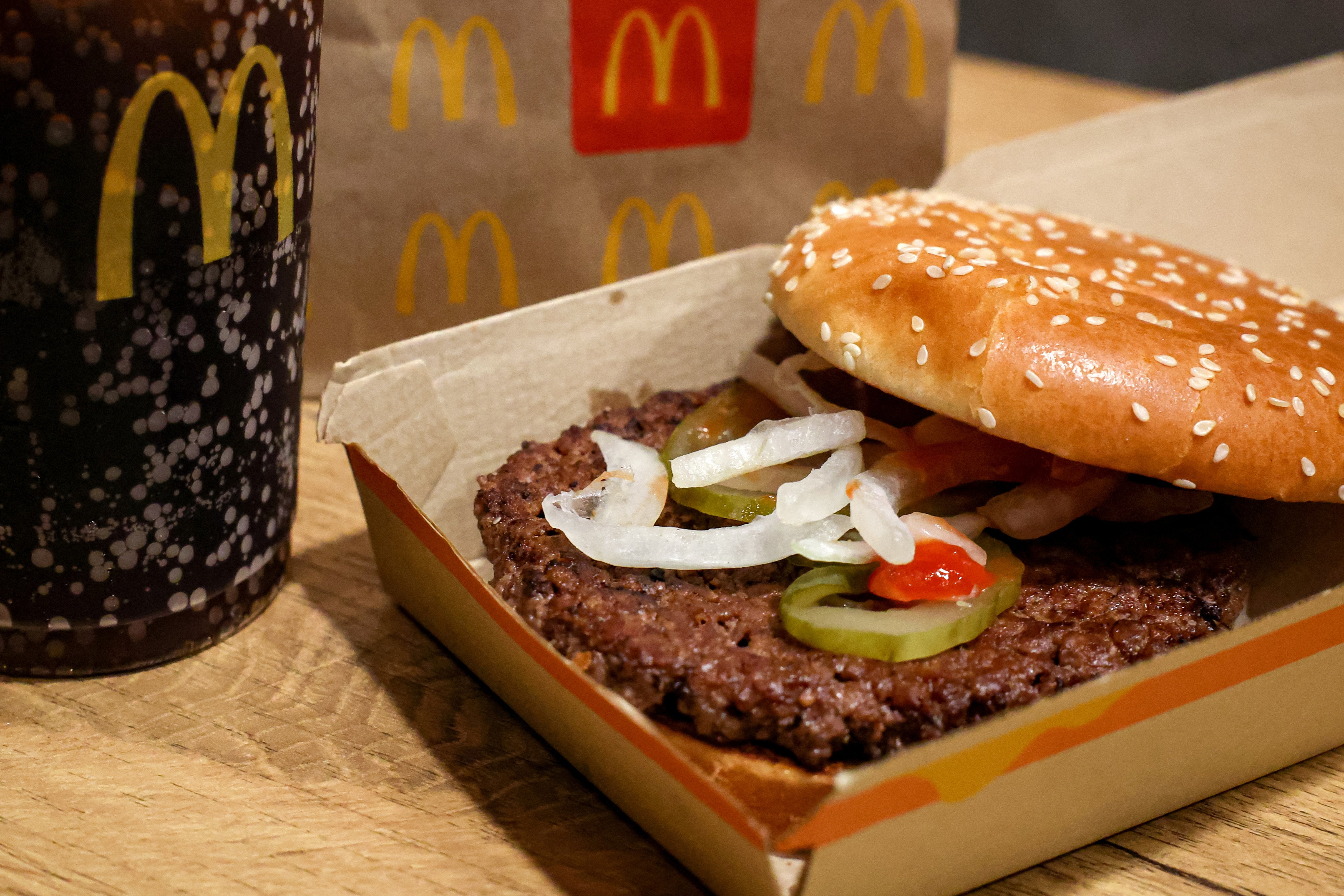 A McDonald’s Quarter Pounder hamburger and coke