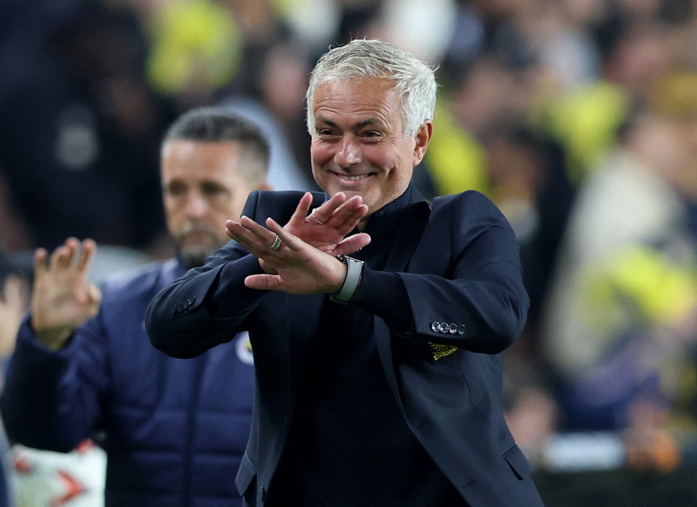 Mourinho in good spirits before his second-half red card