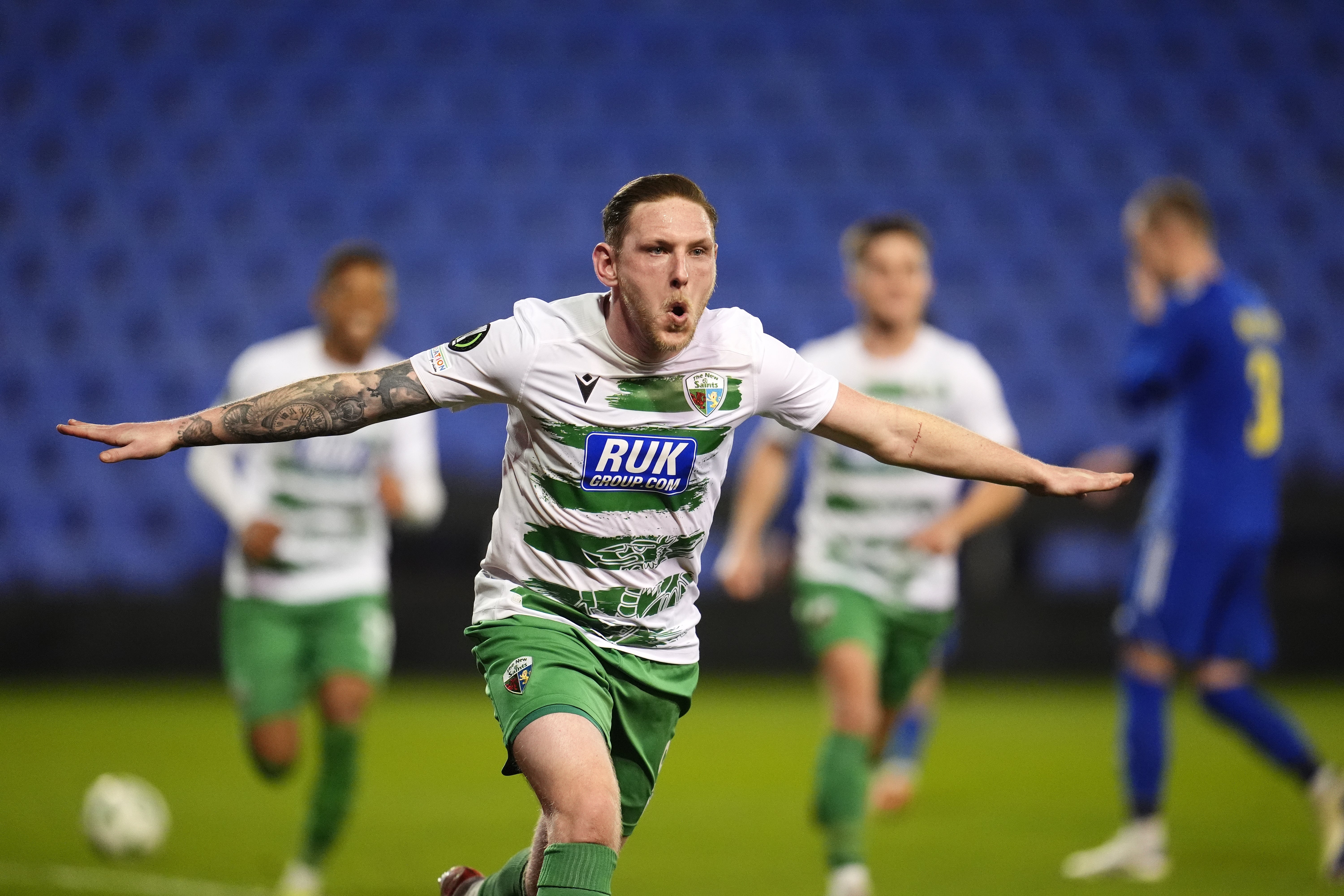 Declan McManus celebrates his goal (Nick Potts/PA)