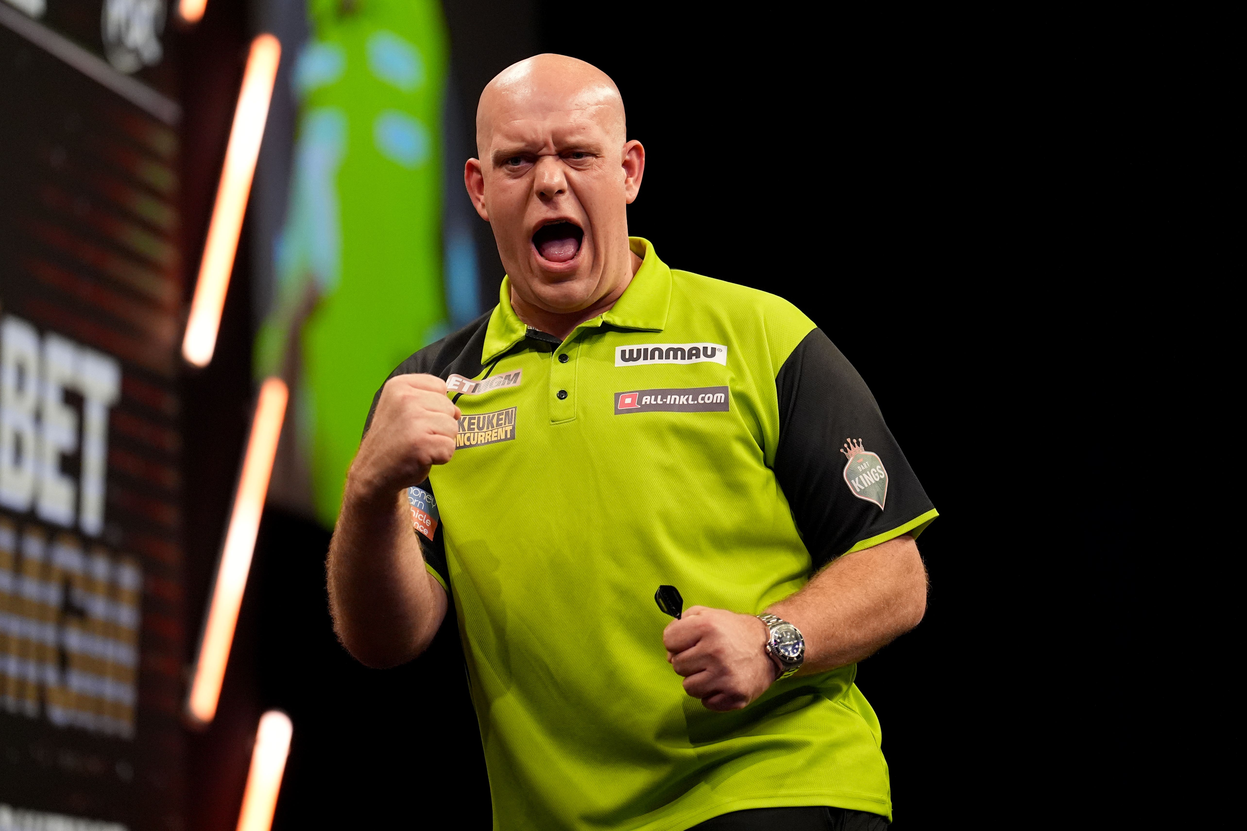 Michael van Gerwen eased through to the second round of the European Championship (Martin Rickett/PA)