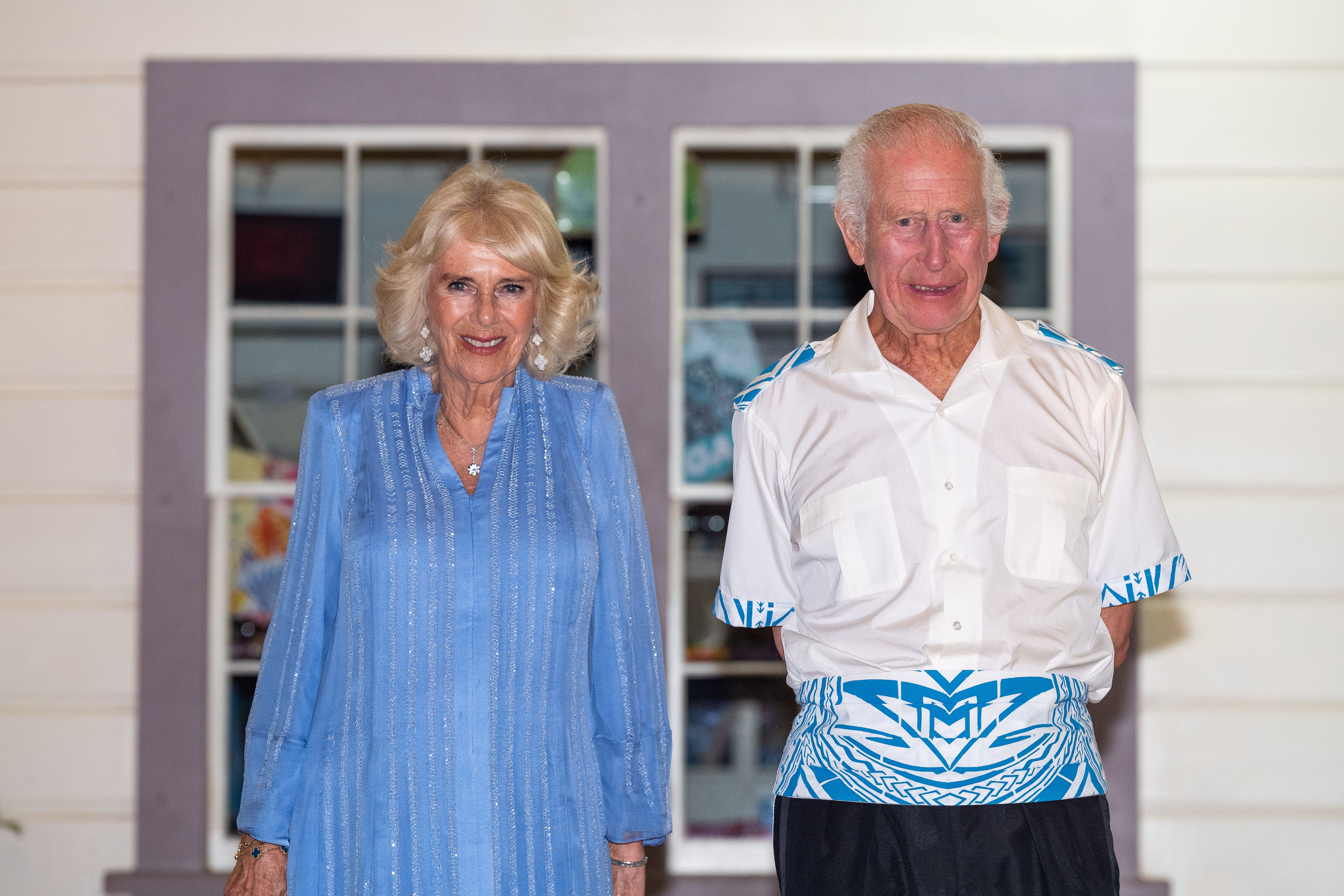 The King and Queen hosted an official dinner and reception for the Commonwealth Heads of Government at the Robert Louis Stevenson Museum in Apia (Aaron Chown/PA)