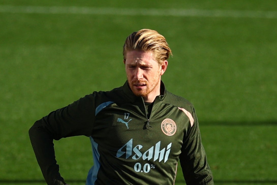 Manchester City’s Kevin De Bruyne during training midweek