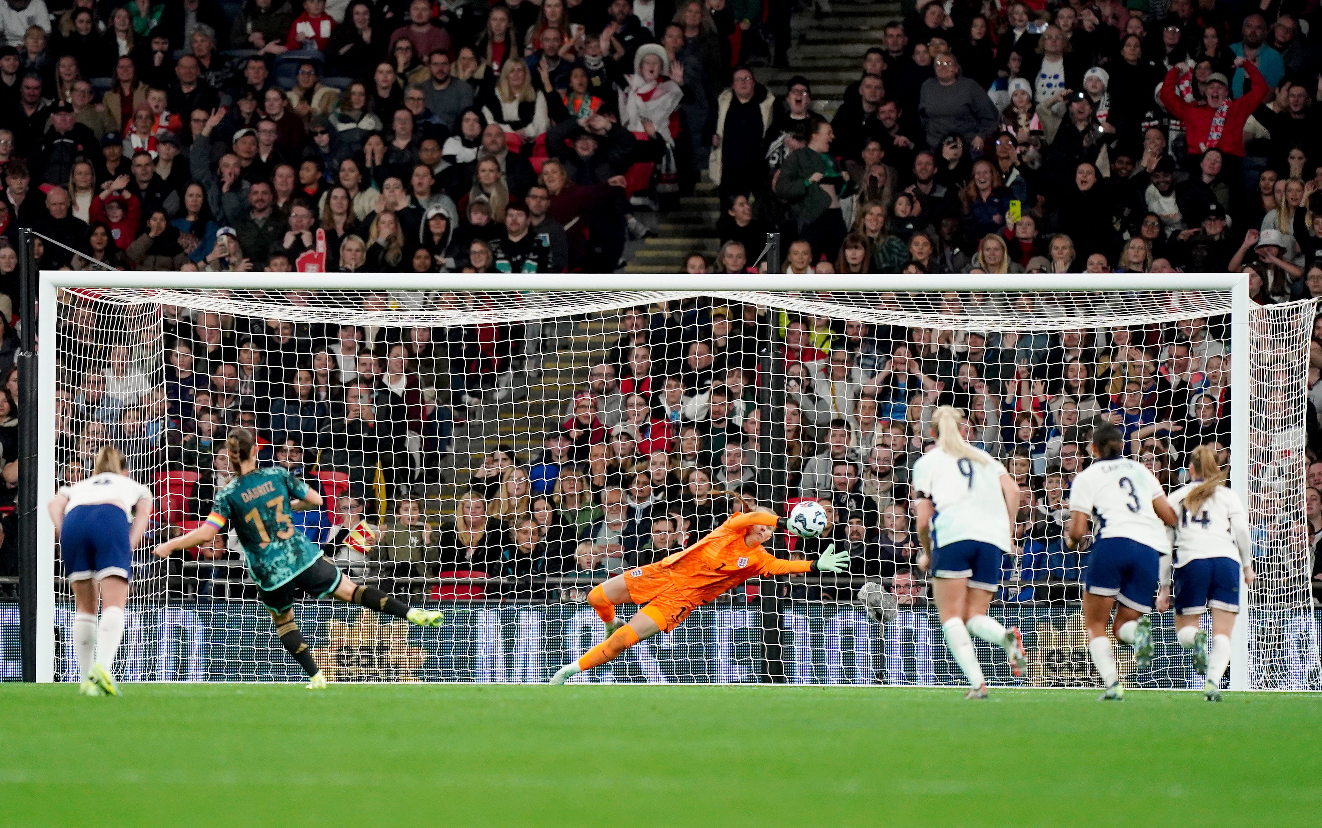 Sara Dabritz’s penalty proved decisive (Zac Goodwin/PA)