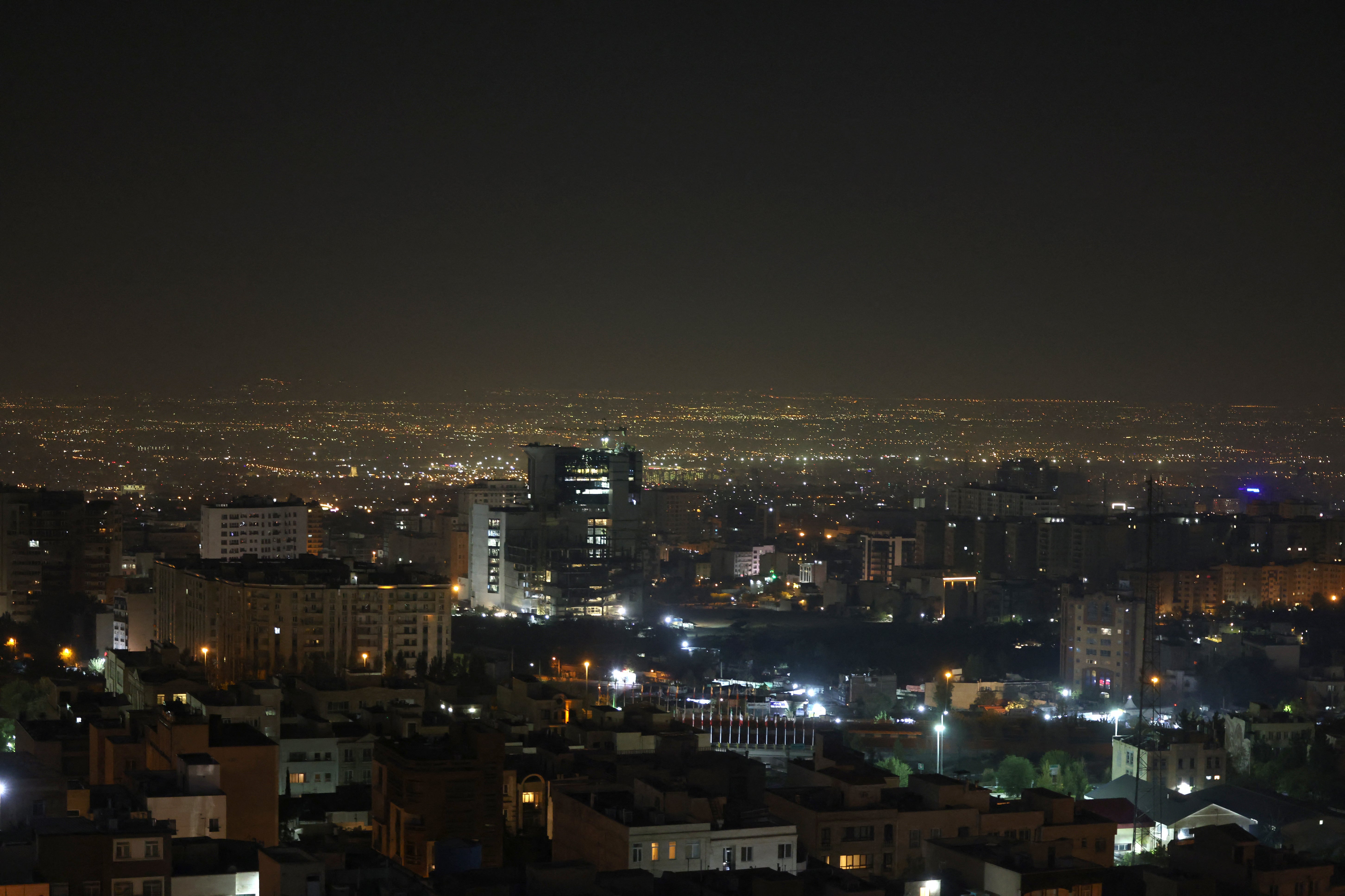 A general view of Tehran after several explosions were heard in Tehran on 26 October 2024