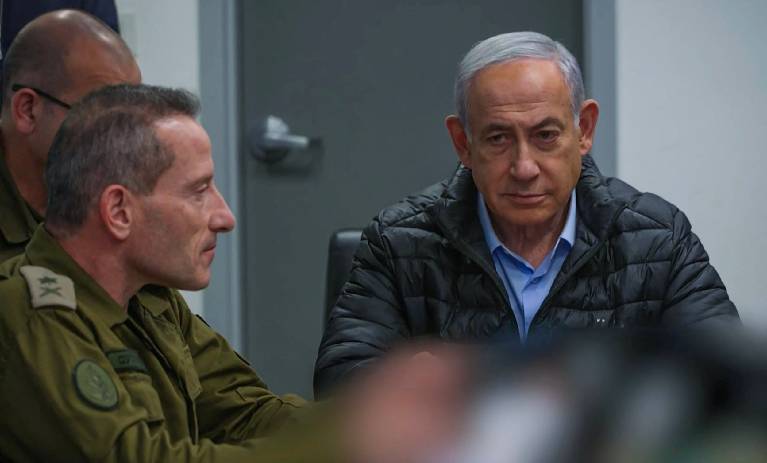 Prime minister Benjamin Netanyahu attending a meeting in the command center of the defense ministry in Tel Aviv on 26 October 2024