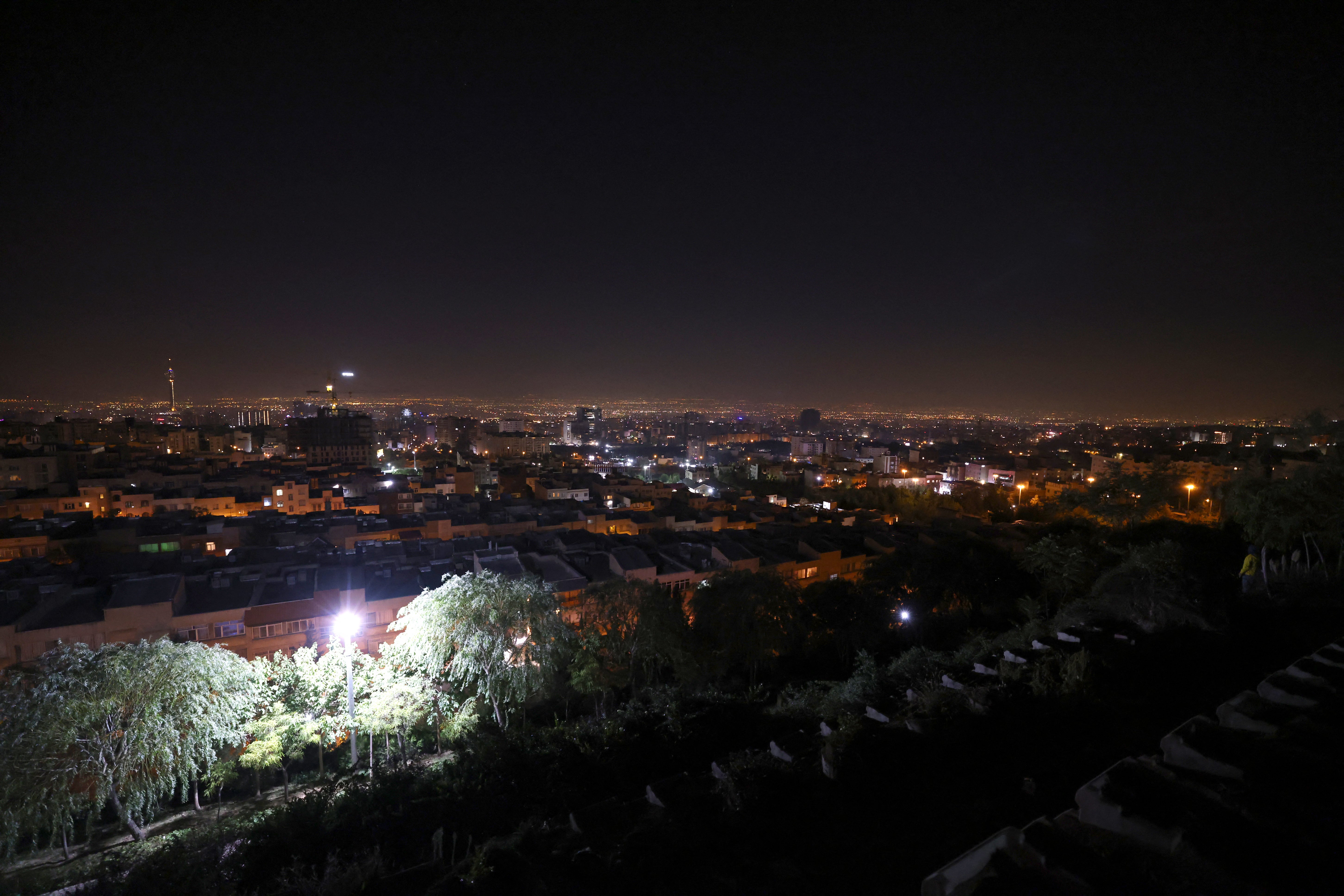 A general view of Tehran after several explosions were heard in Tehran on 26 October 2024