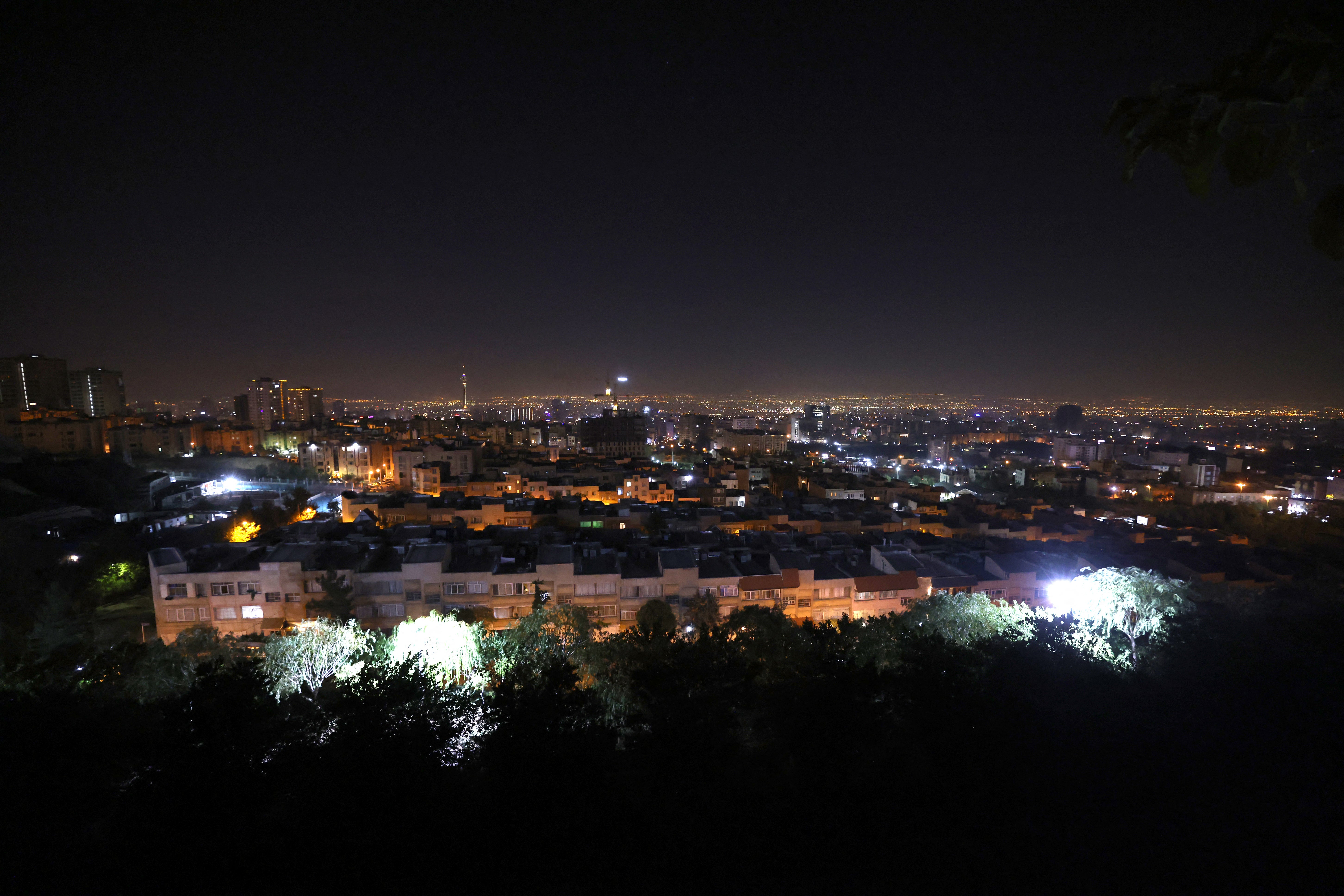 A general view of Tehran after several explosions were heard in Tehran on October 26