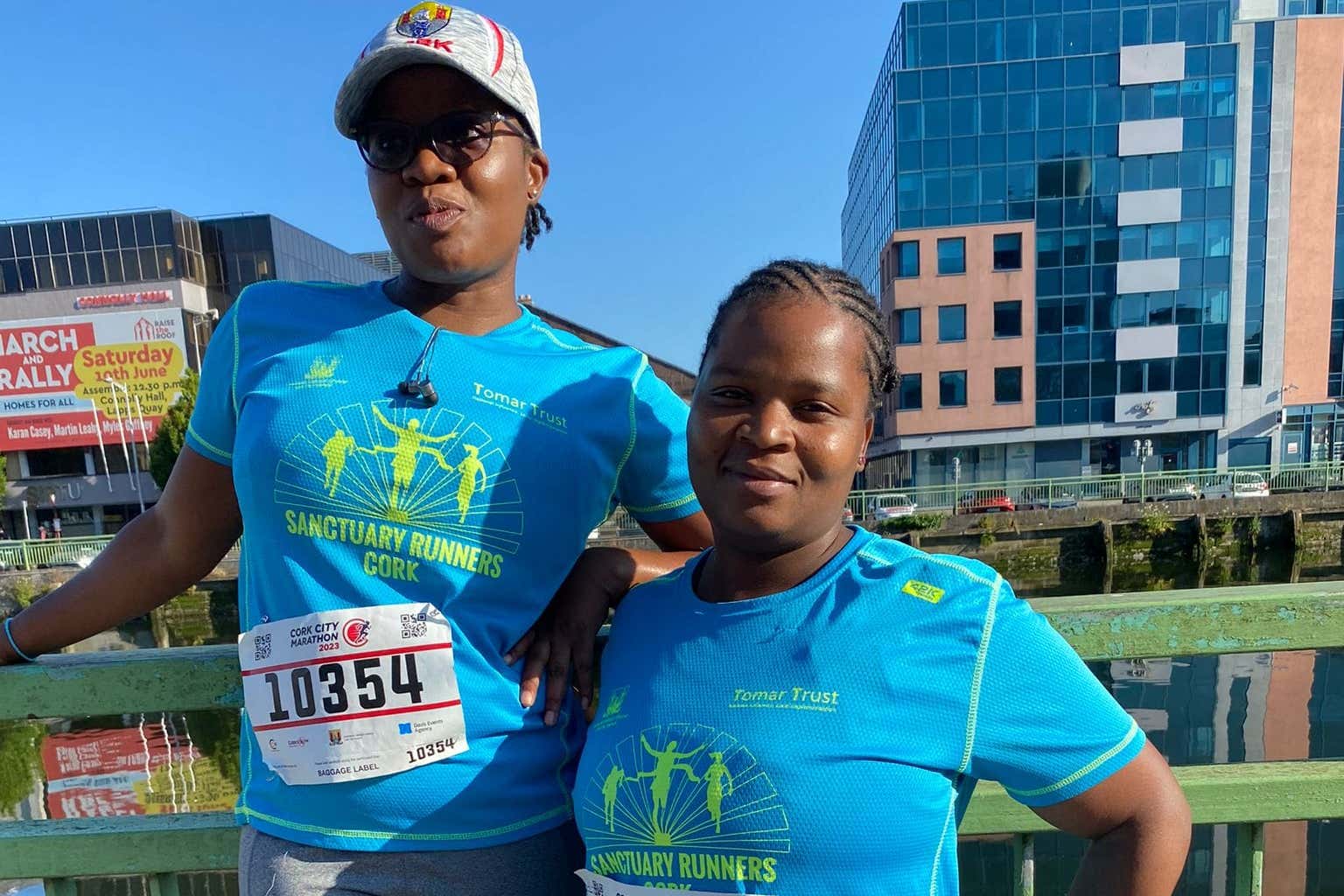 Thembi (right) and Thobekile will run the Dublin Marathon on Sunday (Sanctuary Runners)