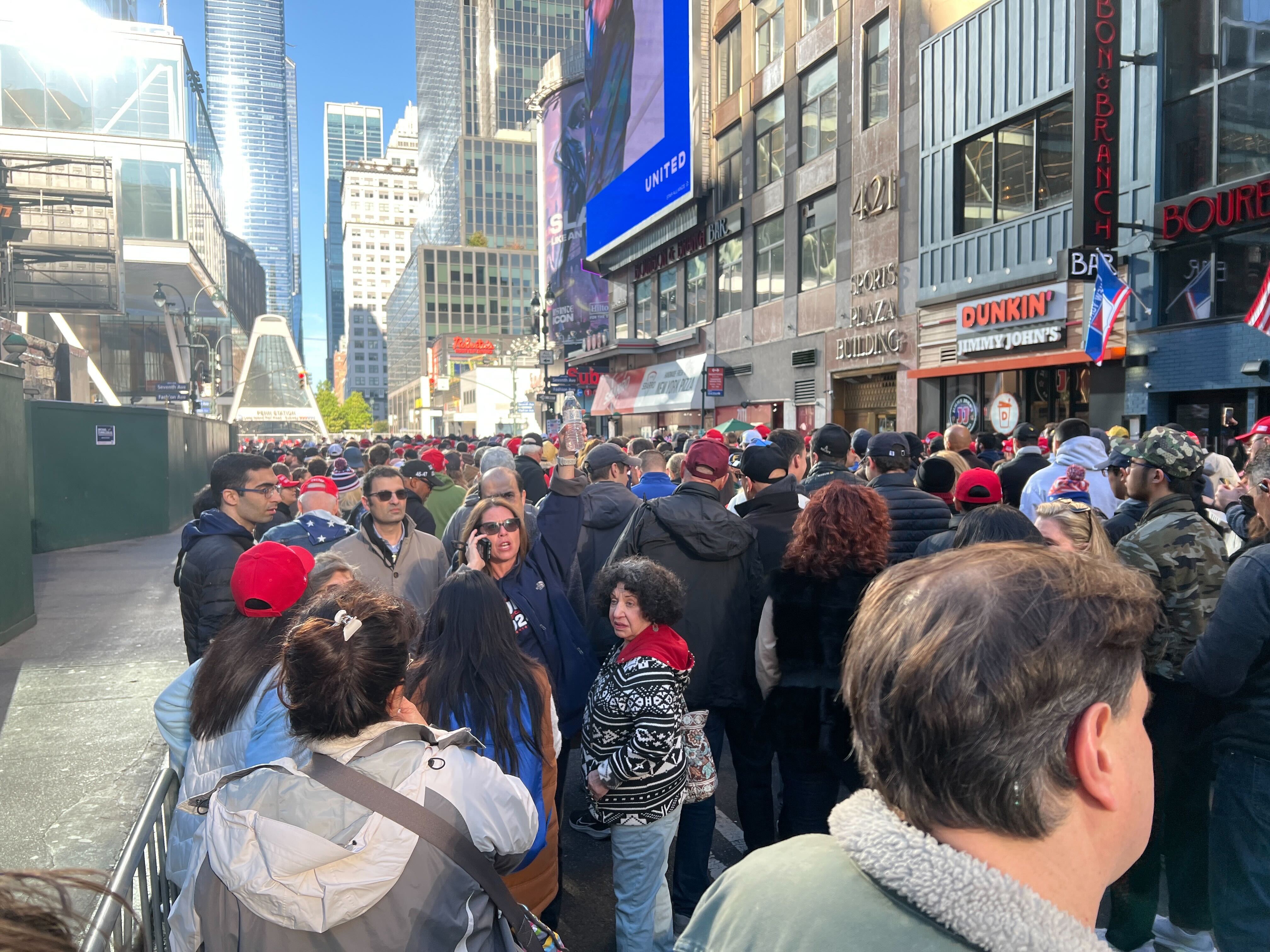 The line outside Madison Square Garden is growing ahead of Trump’s rally