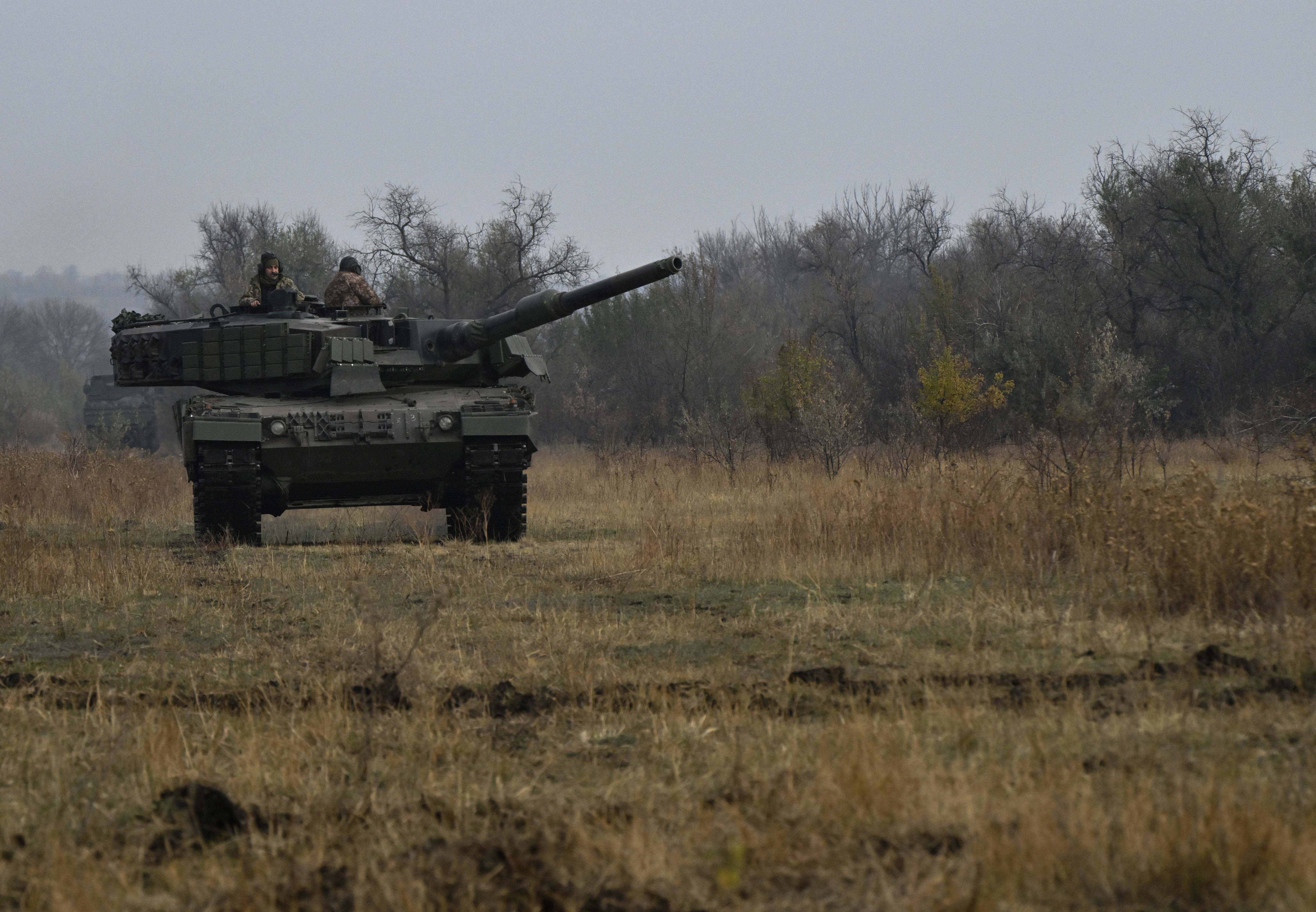 Tankers from the 33rd separate mechanized brigade seen training at an undisclosed location in Ukraine