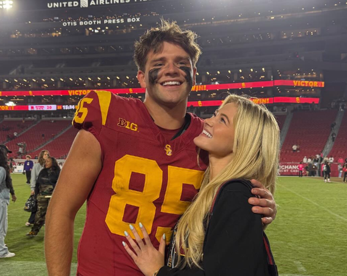 DWTS pro Rylee Arnold starts off her relationship with the USC football player hard