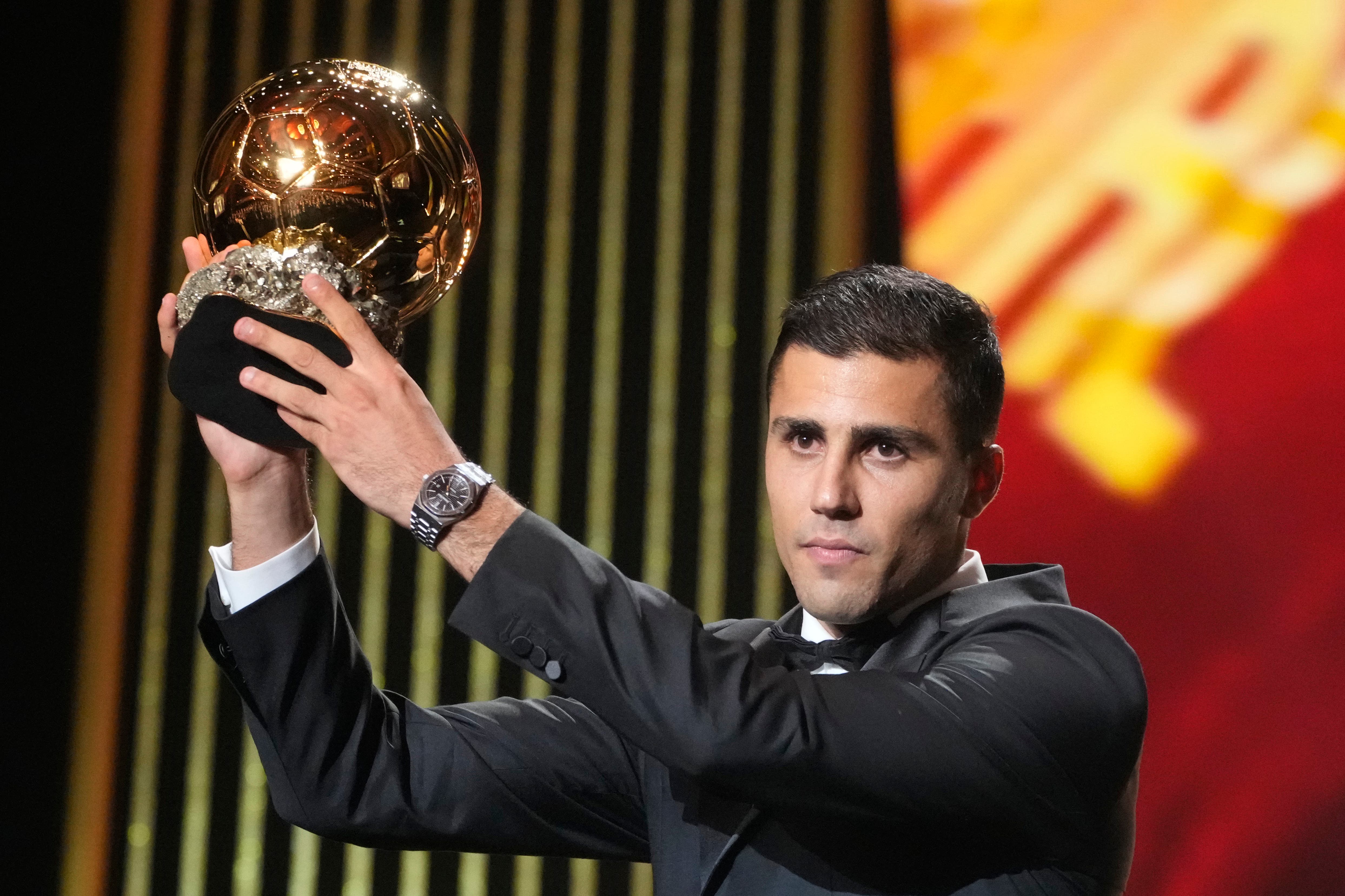 Manchester City’s Rodri was named the winner of the men’s Ballon d’Or