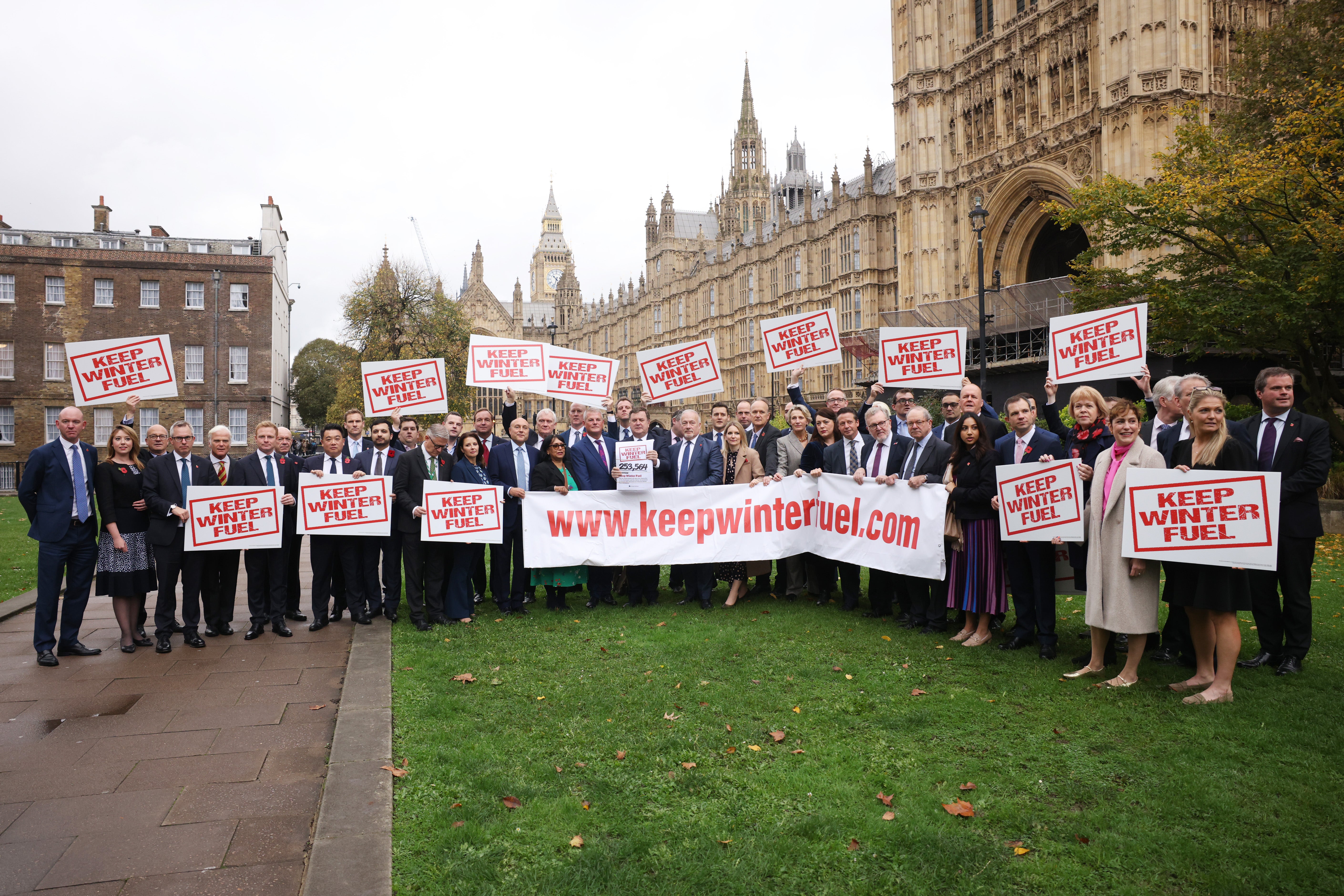 Conservative MPs present petition against planned cuts to winter fuel payment