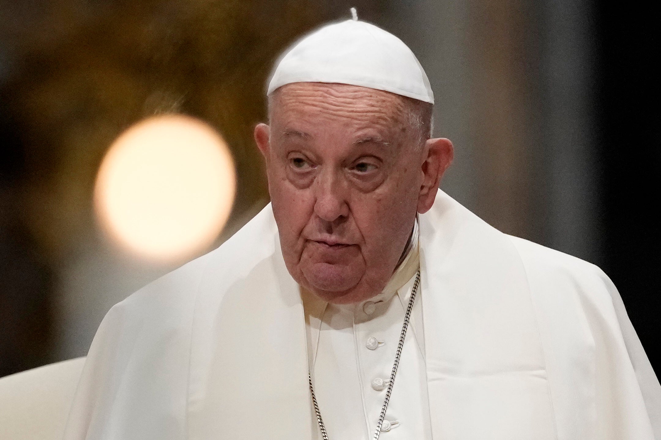 Pope Francis attends a meeting with diocesan community in the Basilica of St. John Lateran, in Rome