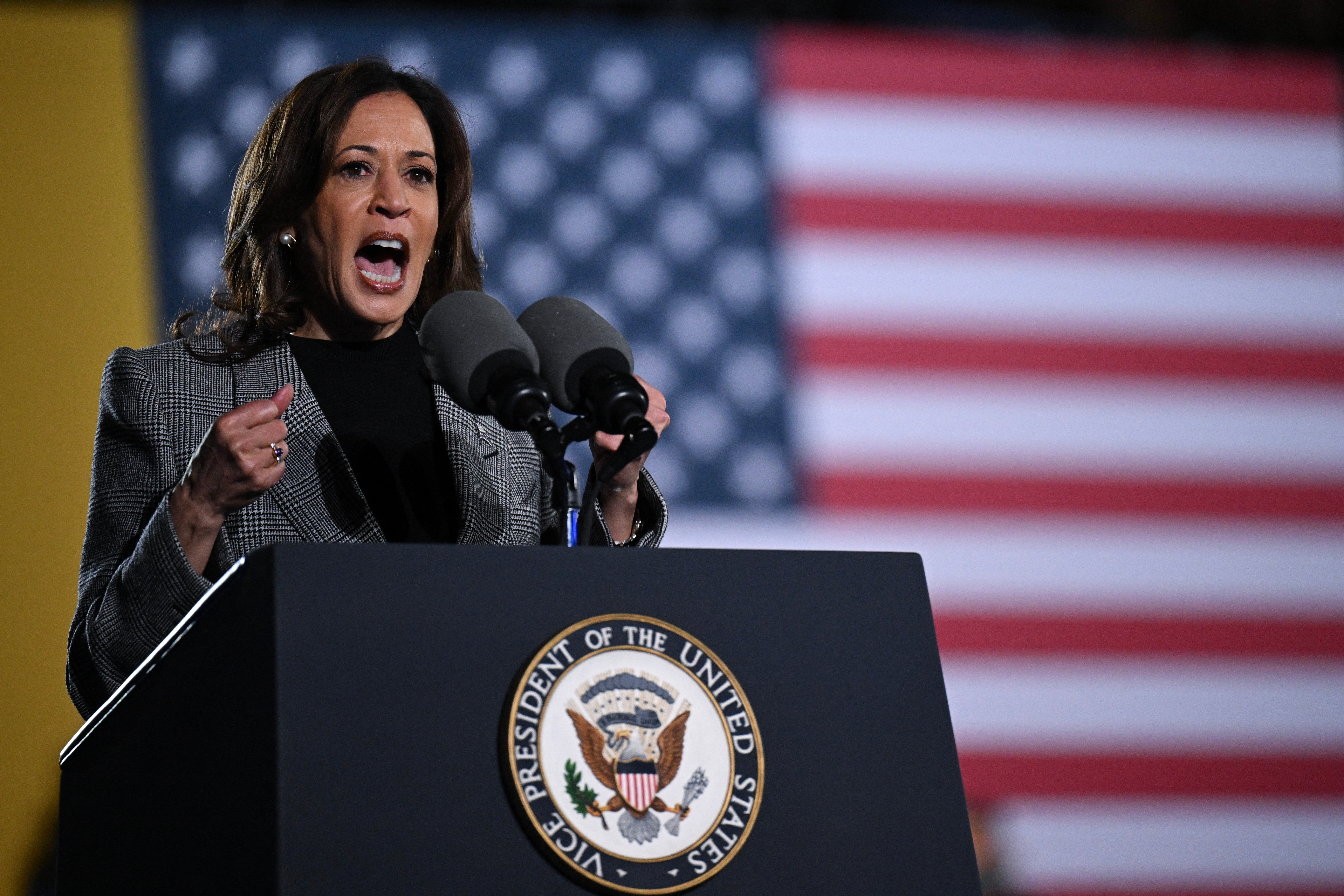 Kamala Harris to give ‘closing argument’ speech in Washington DC with one week to go before Election Day