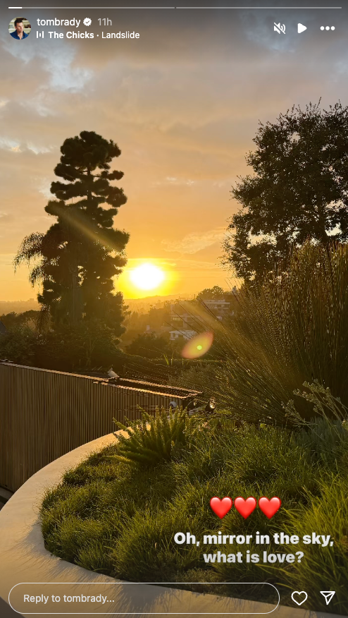 Tom Brady shares lyrics to Fleetwood Mac’s ‘Landslide’ alongside photo of a sunset