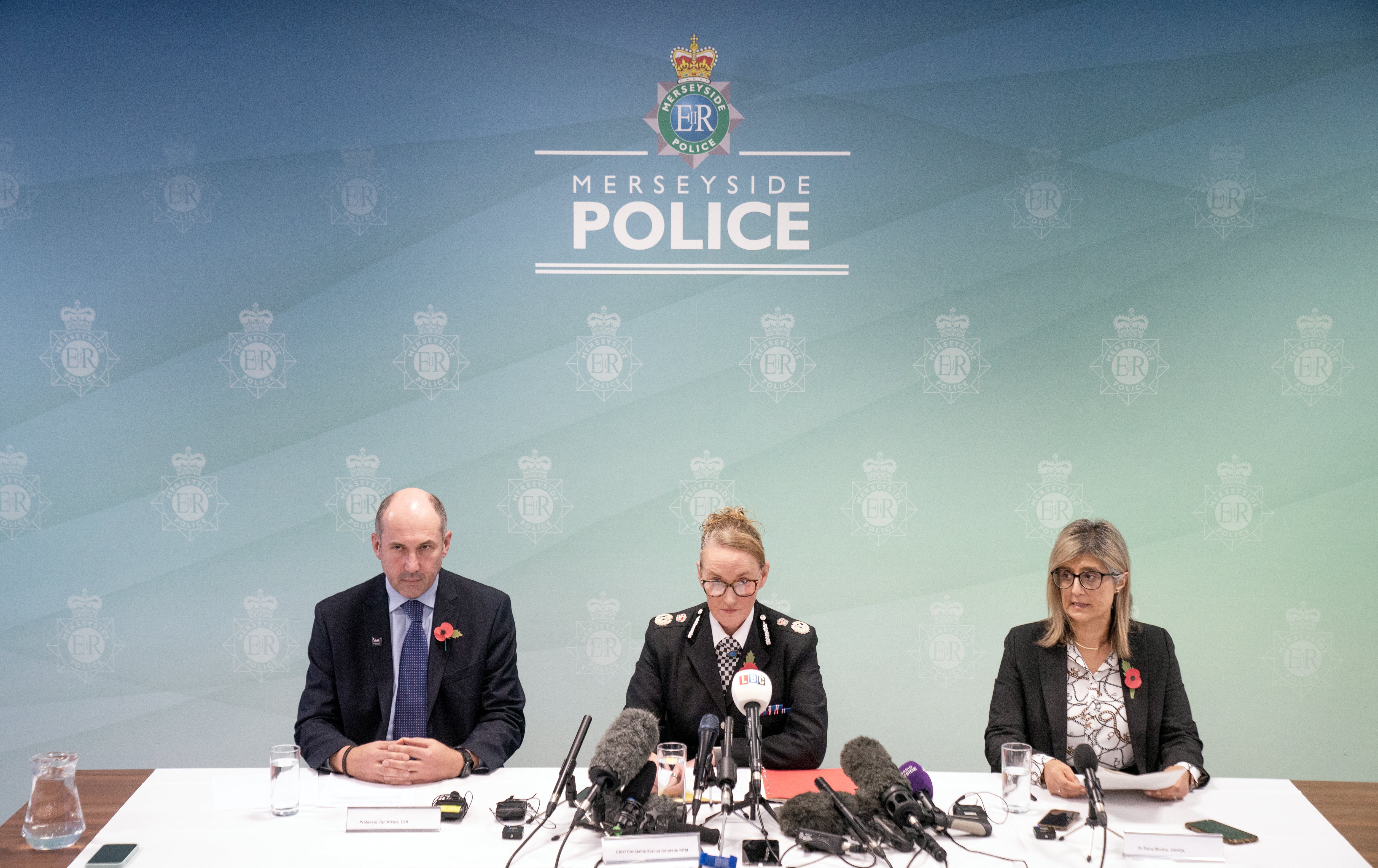 Professor Tim Atkins, Merseyside Police Chief Constable Serena Kennedy, and Dr Renu Bindra announced the new charges on Tuesday