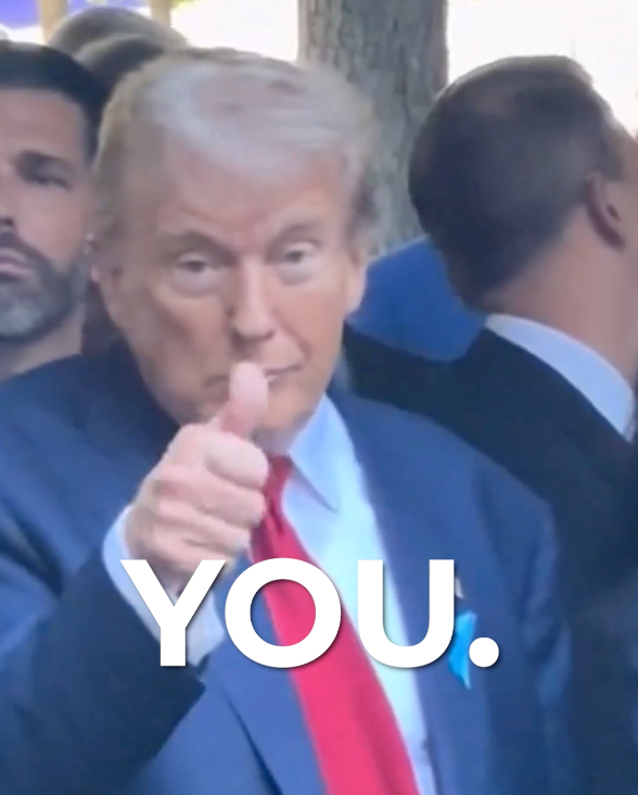 Donald Trump gives a thumbs-up in a new Snapchat ad. The footage was taken from this year’s September 11, 2001 memorial honoring the nearly 3,000 people who died in the attacks