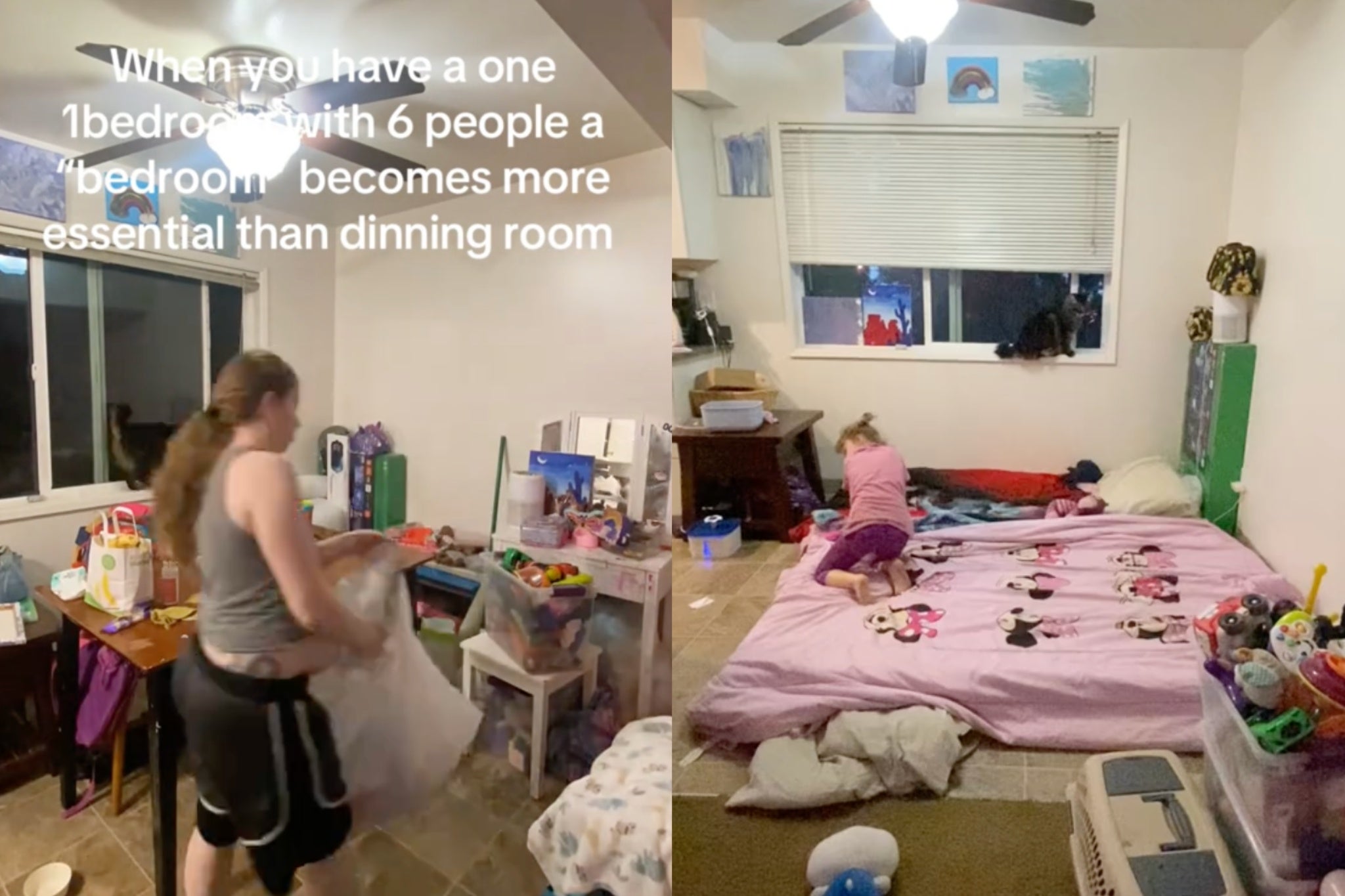 Family of six with baby on the way slammed for making their kids sleep on the kitchen floor