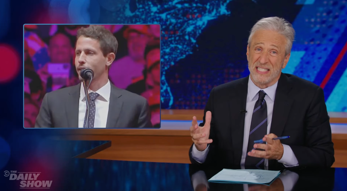 Jon Stewart apologizes to his audience after admitting to finding Tony Hinchcliffe ‘very funny’