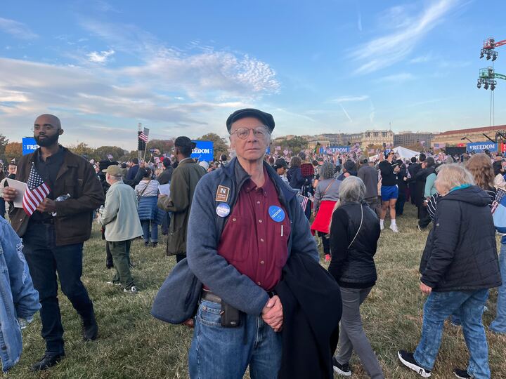 Luther Jett, a retired educator from the DC area, said there was ‘poetic justice’ in Harris holding a rally at the same spot where Trump had riled up his crowd before the Capitol riot