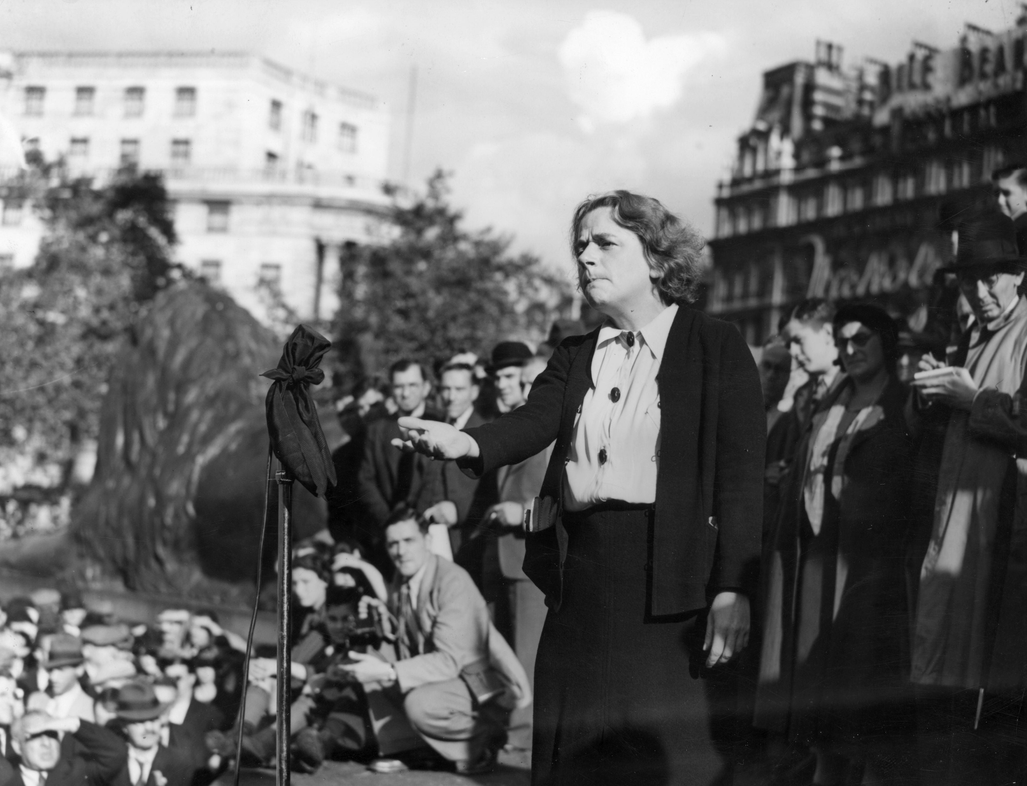 Wilkinson pictured making a speech at a peace demonstration in London in 1938