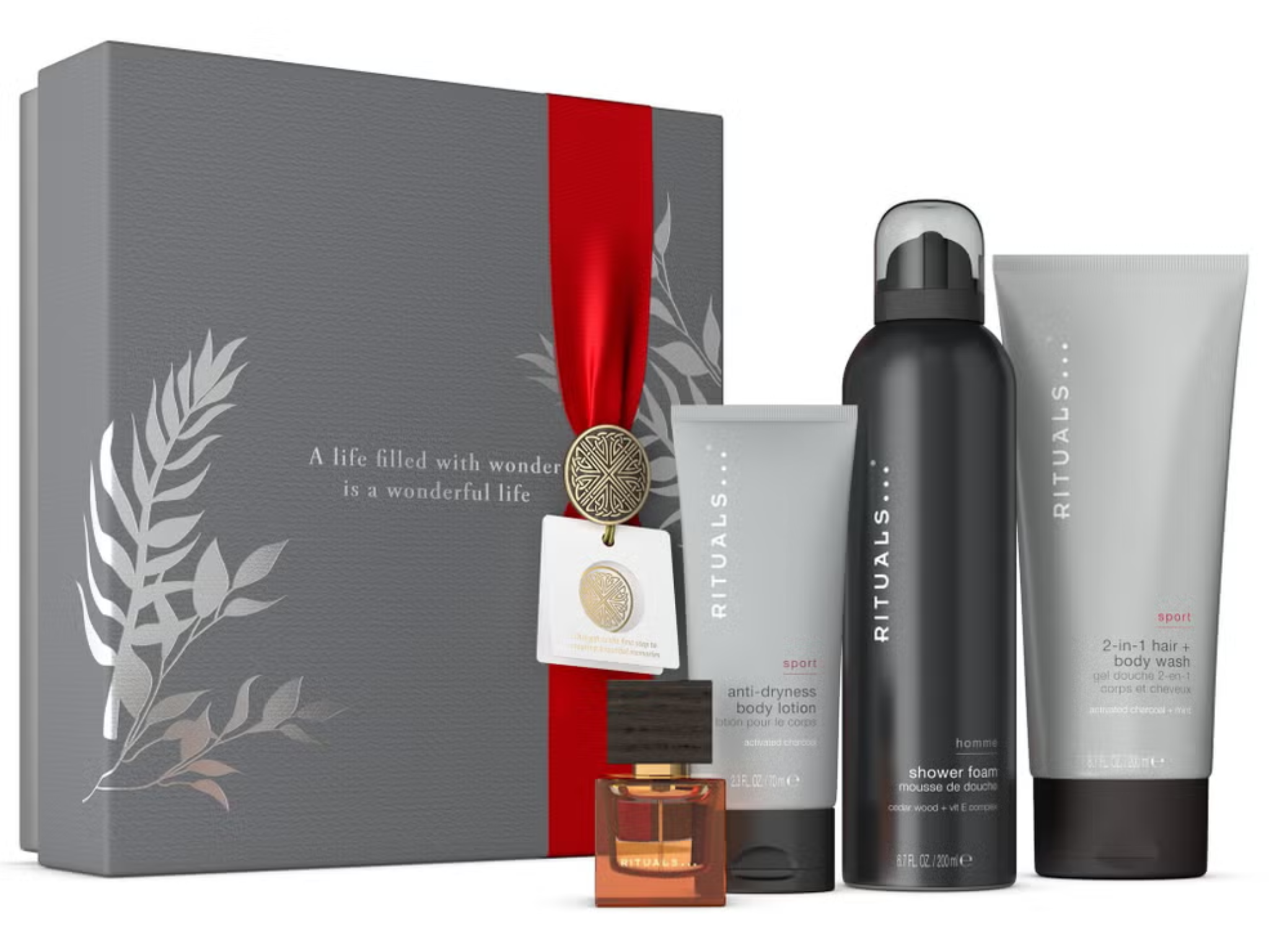 best mens skincare gift sets rituals homme & Sport Collection Men's Aromatic Medium Bath and Body Gift Set indybest