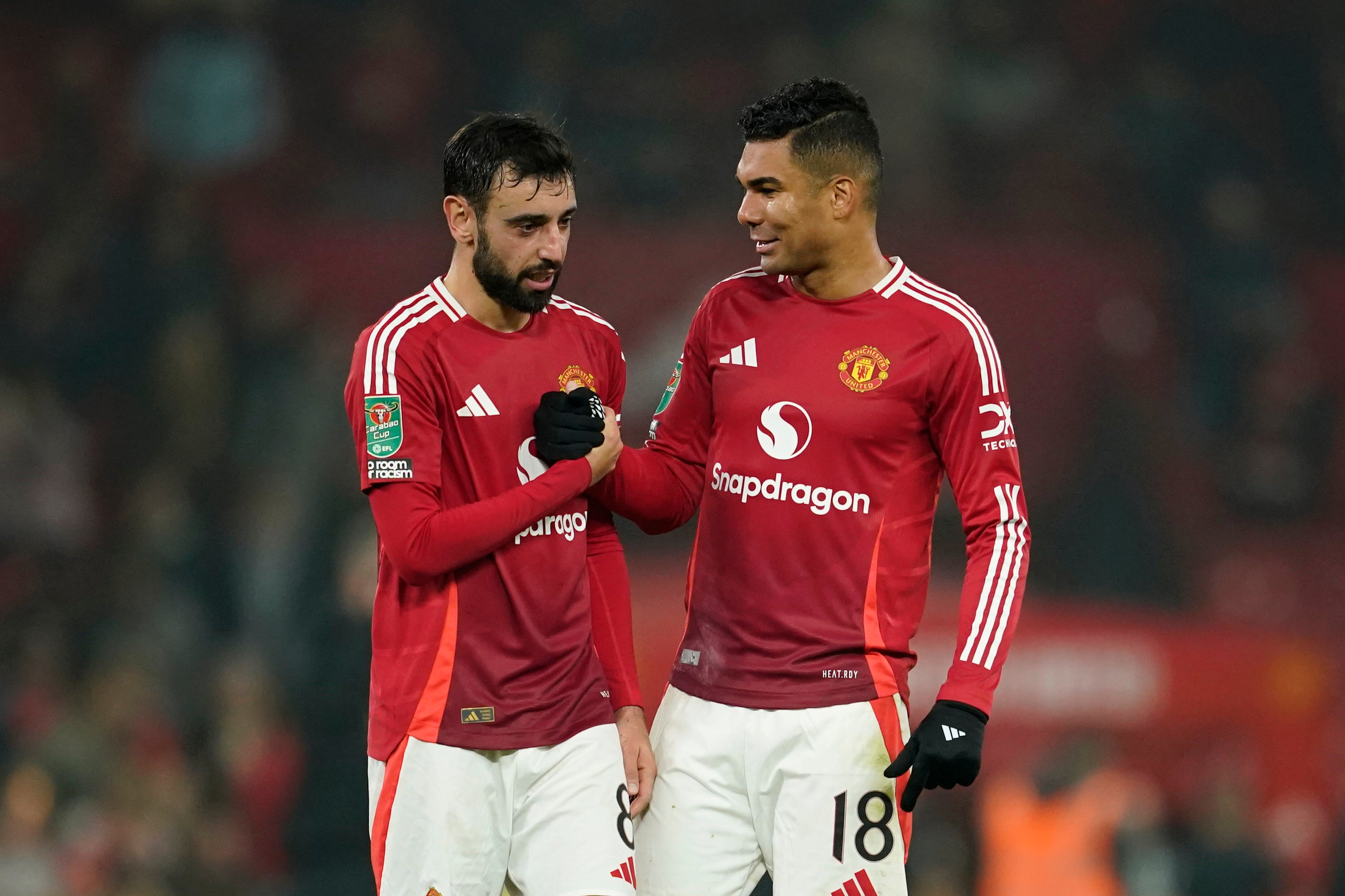 Casemiro celebrates after scoring for Man Utd