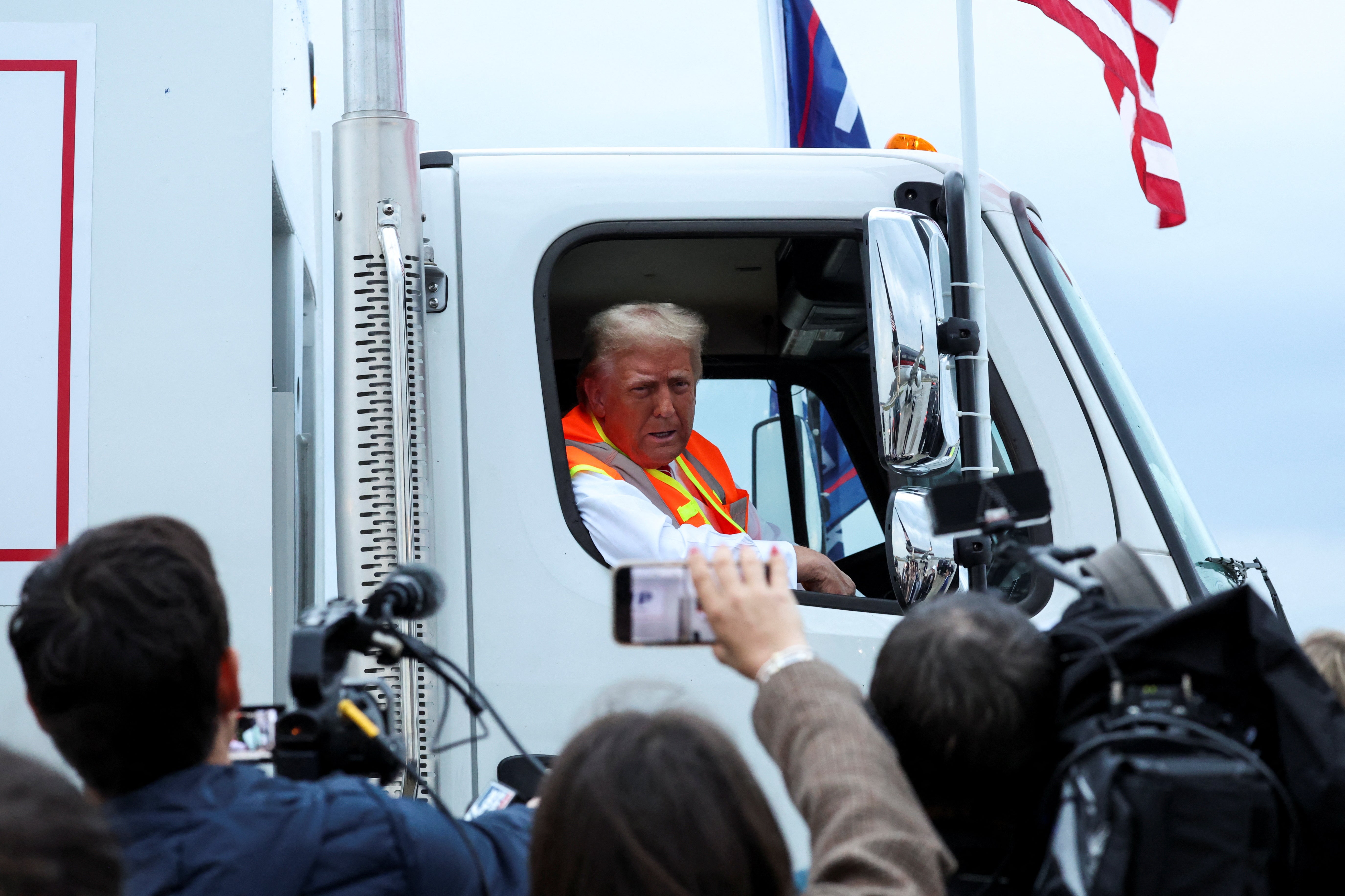 Donald Trump staged a stunt in a garbage truck to highlight Biden’s comments – but many observers said it backfired by reminding people of the origin of the ‘garbage’ furor