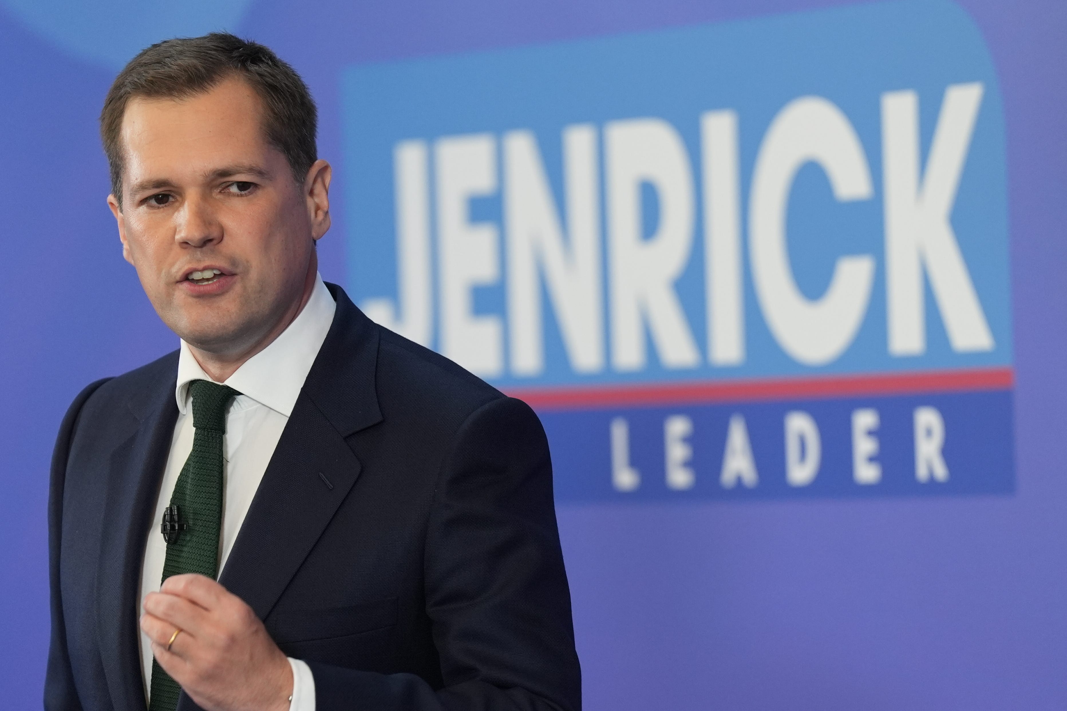 Tory leadership candidate Robert Jenrick ishoping to pull off an upset (Jacob King/PA)